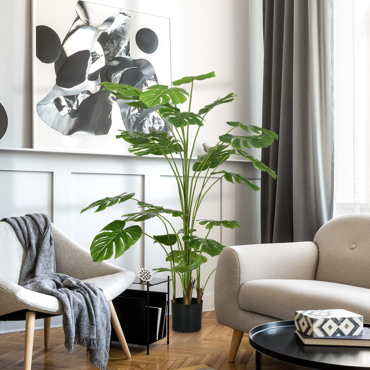 Umělá Monstera deliciosa, 180 cm, dekorace do interiéru