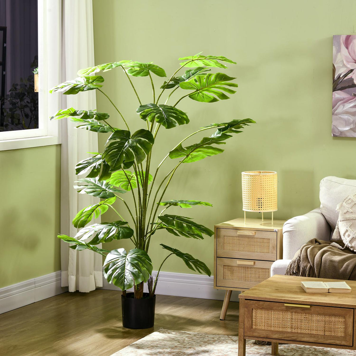 Umělá Monstera deliciosa, 180 cm, dekorace do interiéru