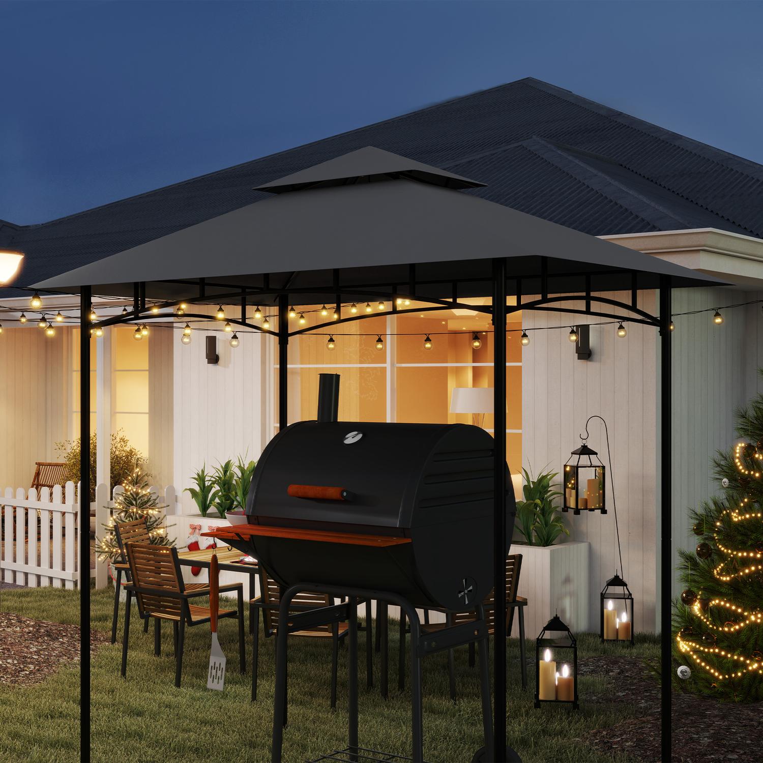 BBQ Gazebo Ersättningstak 1,5 m x 2,4 m, mörkgrå