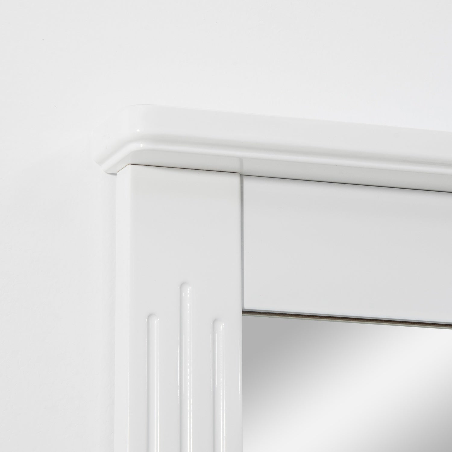 Badrumsväggspegel med hylla, Modern Vit 55x12x64cm