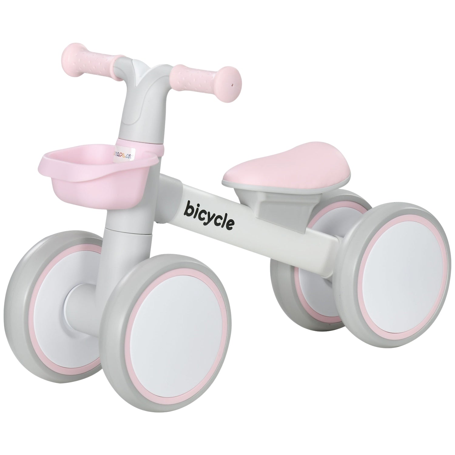 Balanscykel för småbarn, Rosa/Vit, TPU-hjul utan skruv