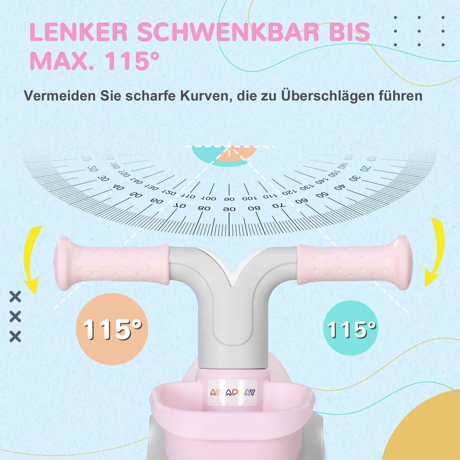 Balanscykel för småbarn, Rosa/Vit, TPU-hjul utan skruv