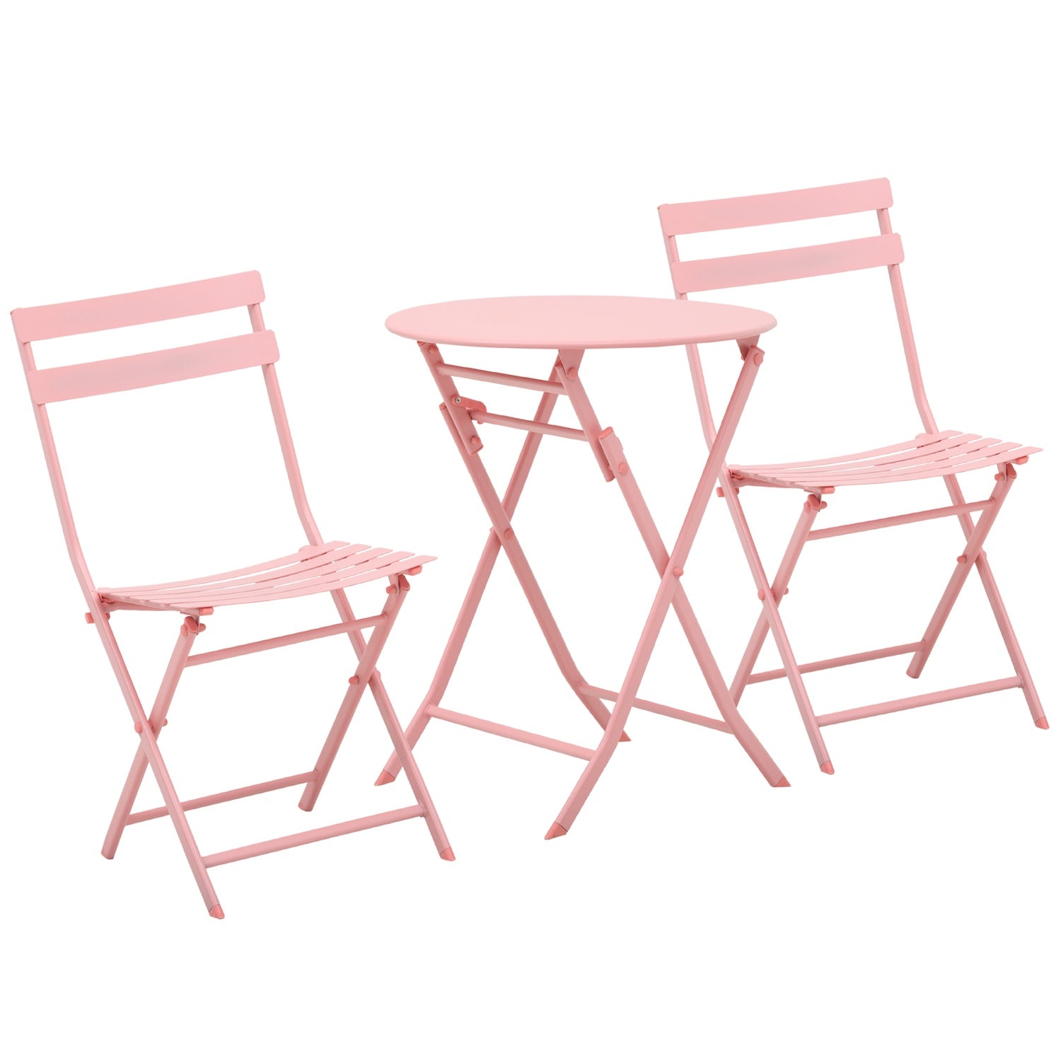 Balcony Bistro Set – hopfällbart bord och 2 stolar, rosa
