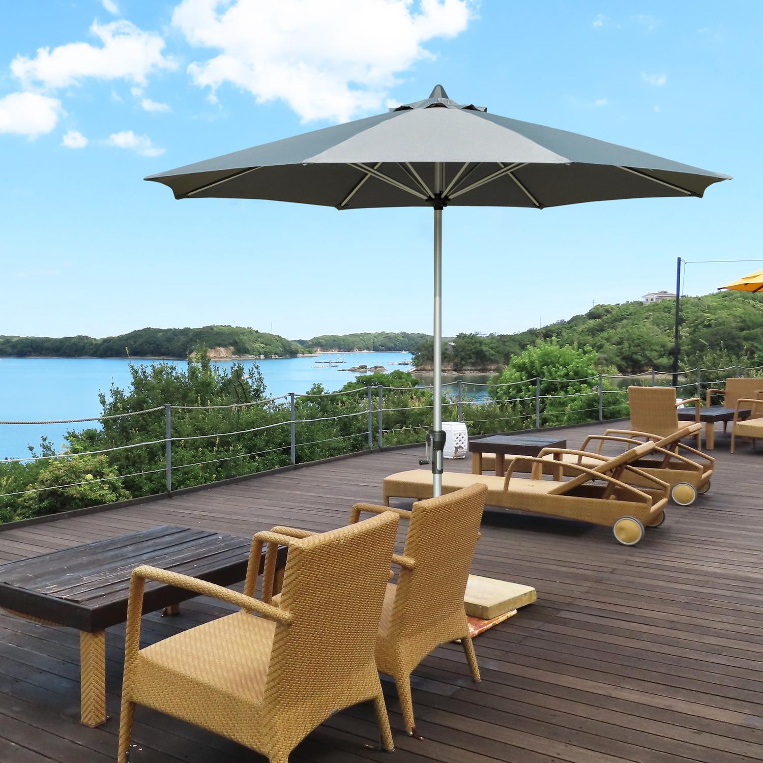 Balcony Market Paraply, 2,7M solskydd, mörkgrå