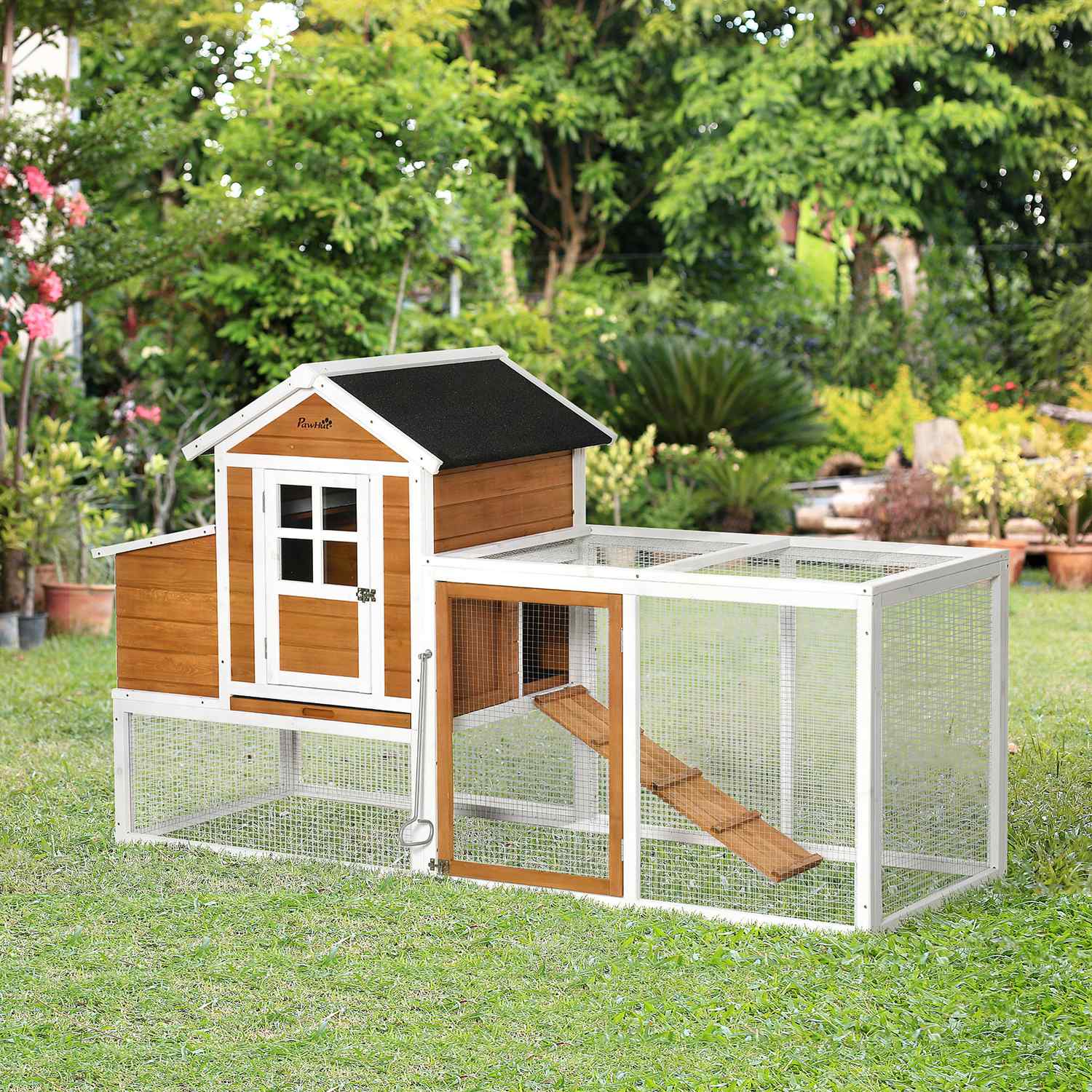 Bantam Chicken Coop med Run, Nesting Box & Asfalttak