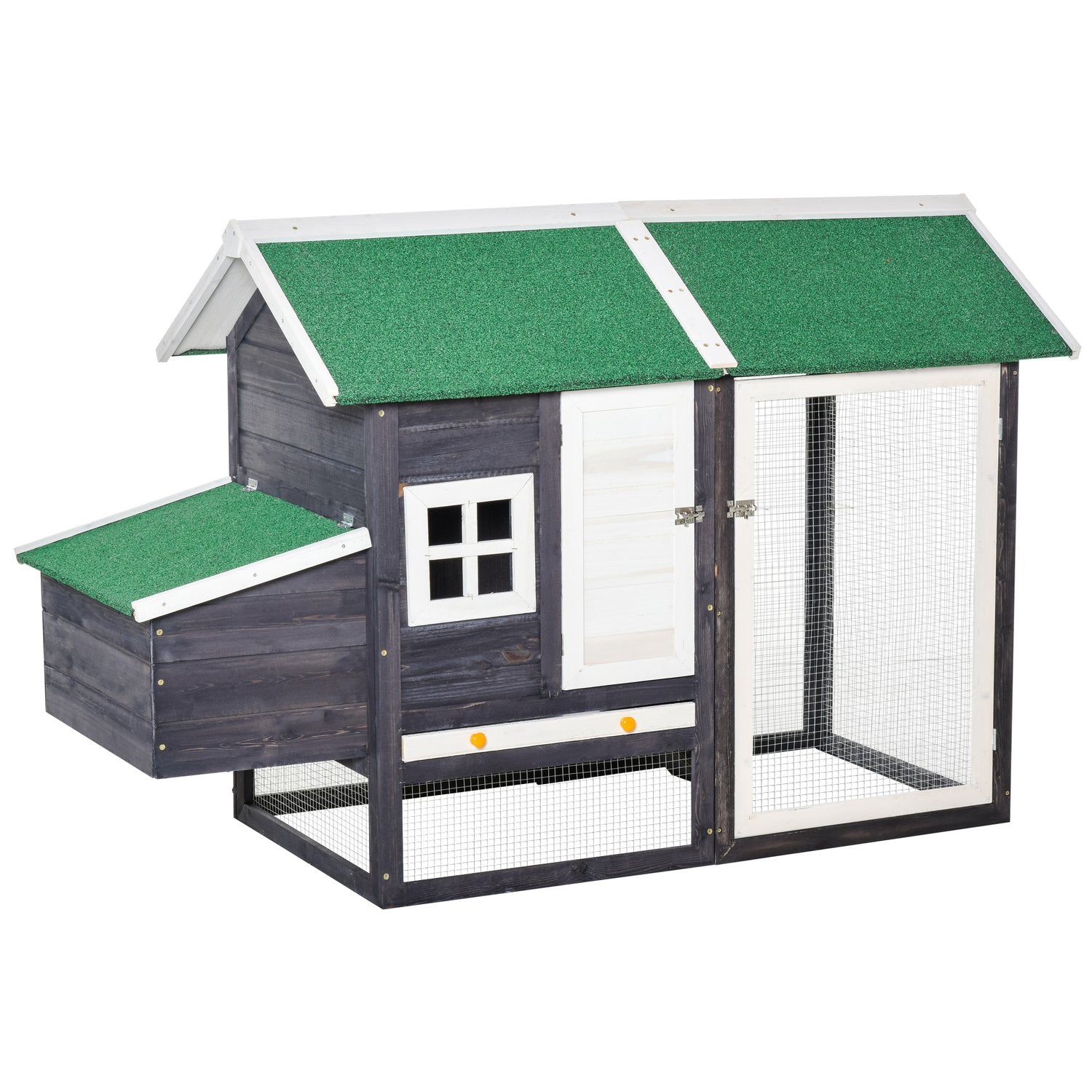 Bantam Chicken Coop med häcklåda & lekhage, grå