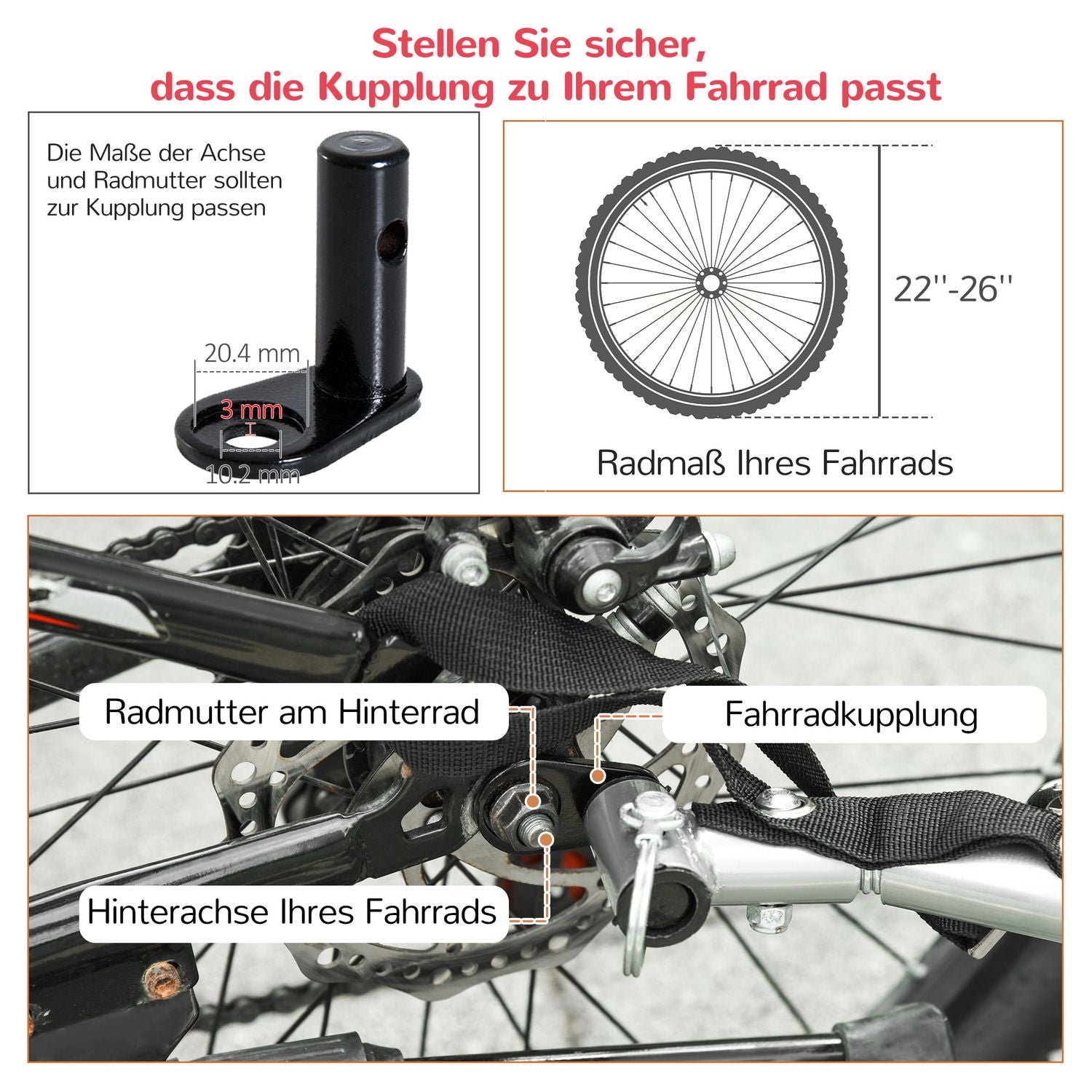 Barncykelvagn, hopfällbar med regnskydd, röd