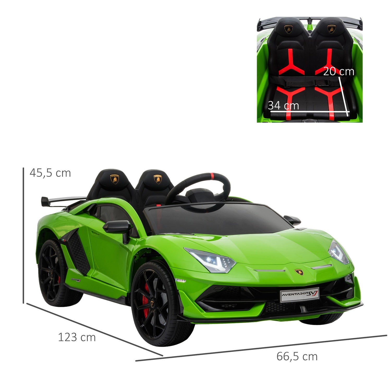 Barnelbil Lamborghini, 3-8 år, Fjärrkontroll