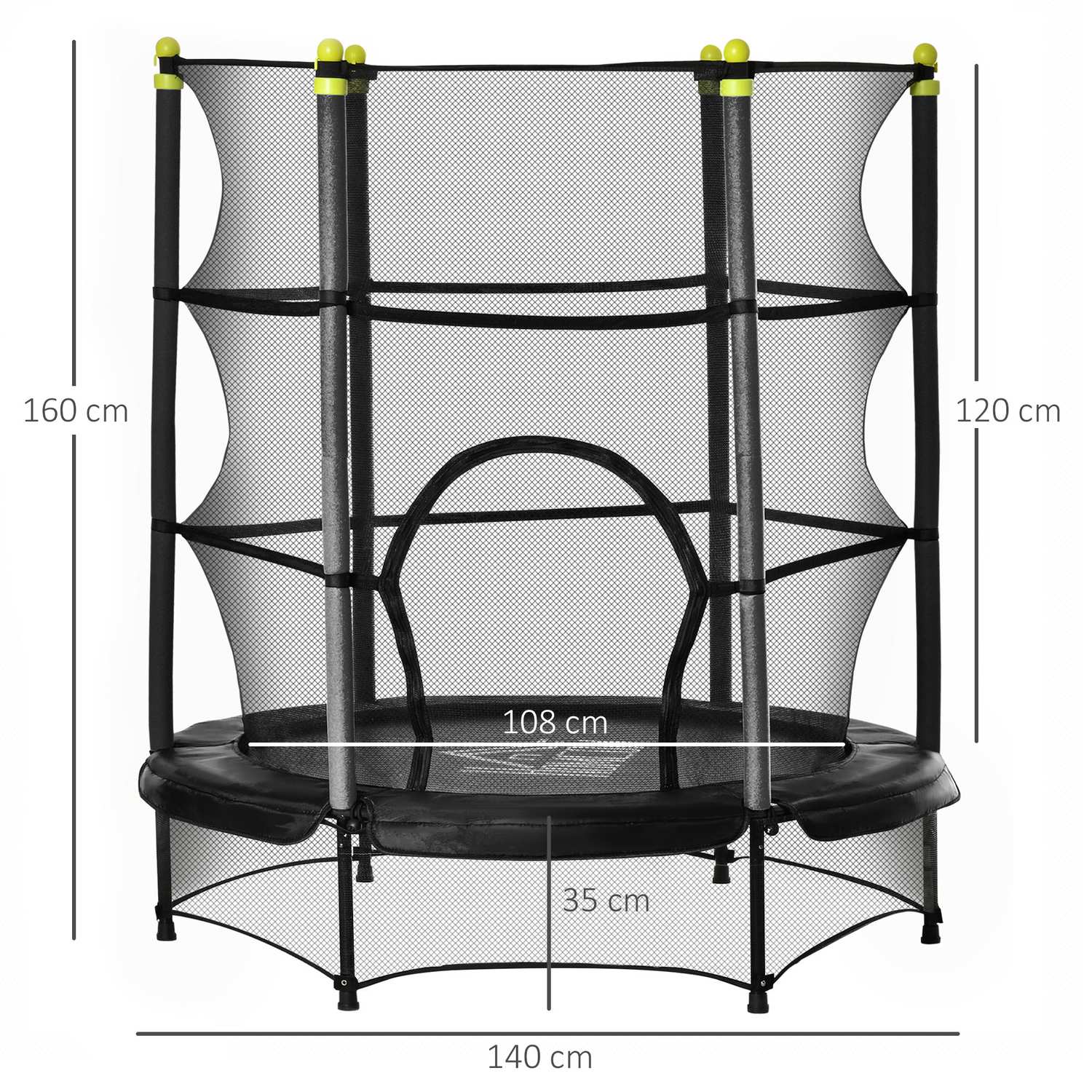 Barns 140 cm Fitness studsmatta med skyddsnät