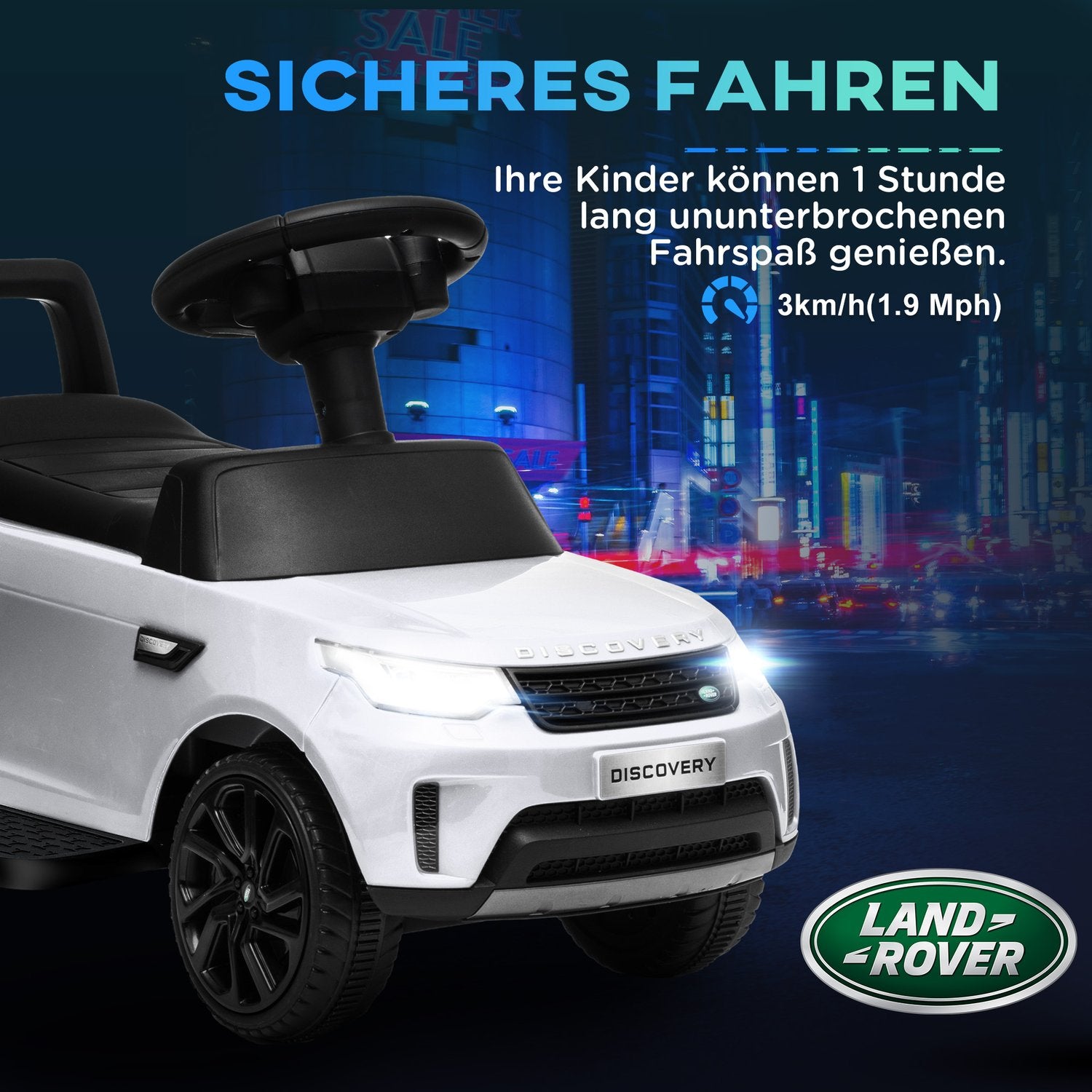 Dětské elektrické auto 2 v 1 s hudbou a světly, bílé