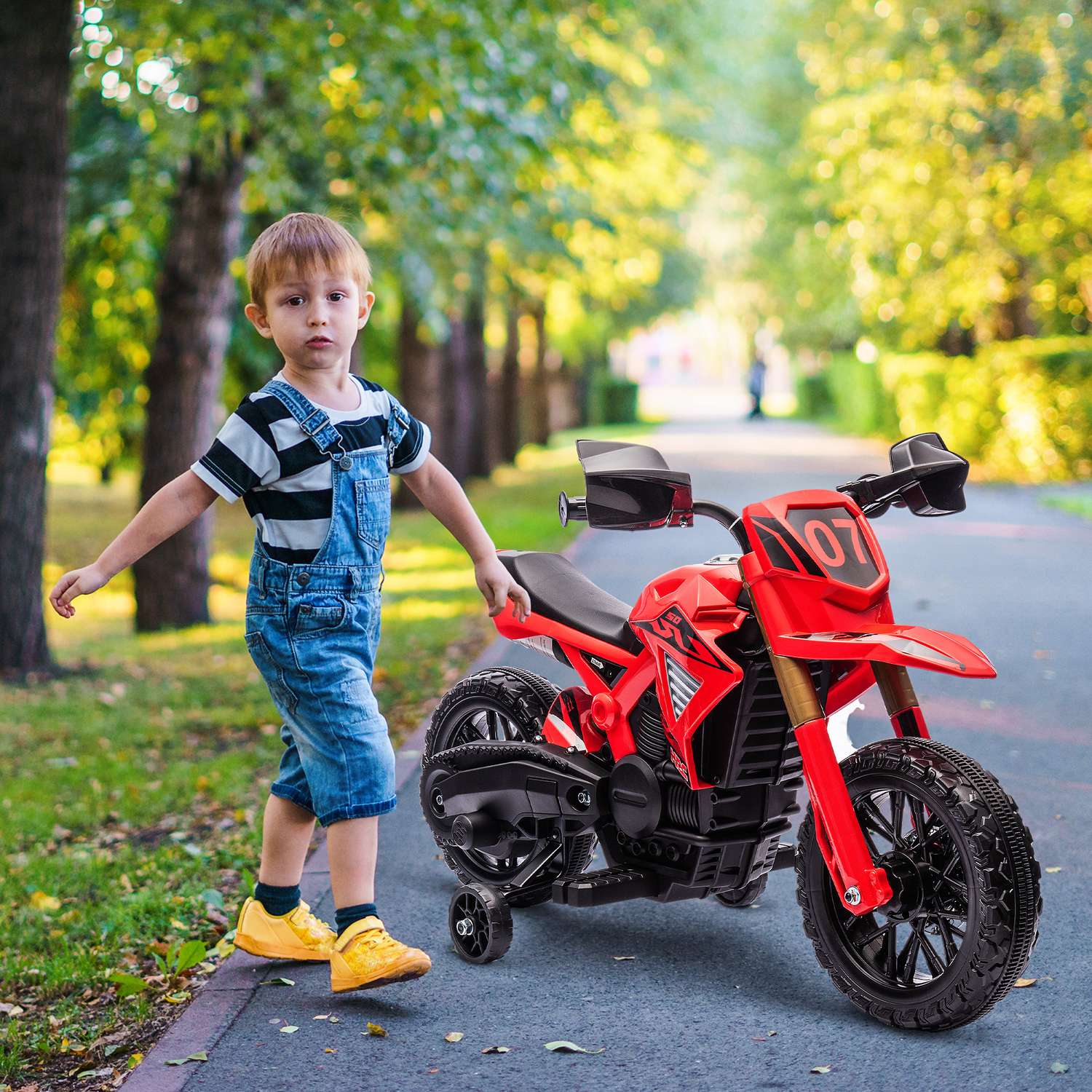 Dětská elektrická motorka 6 V, červená, 3–8 let