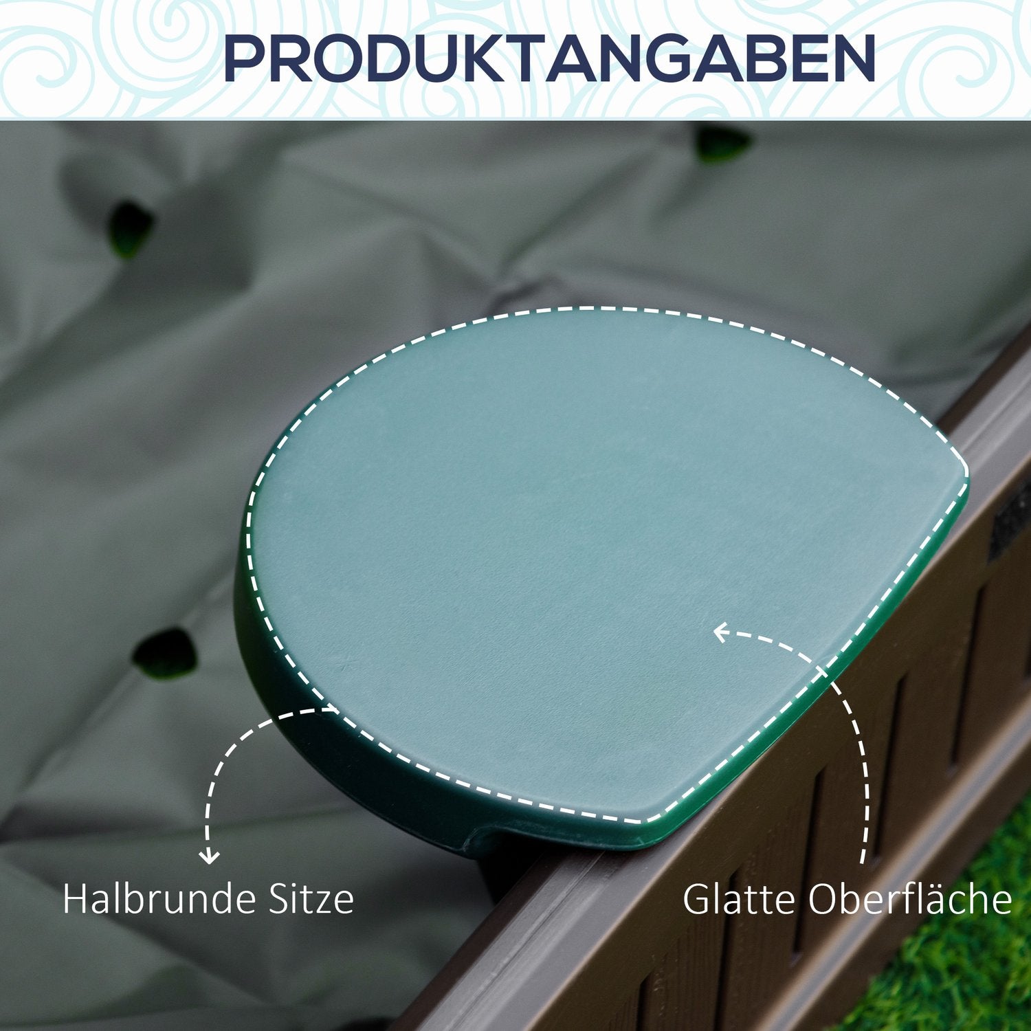 Barnsandlåda med säten – HDPE, brun, Ø120x21cm
