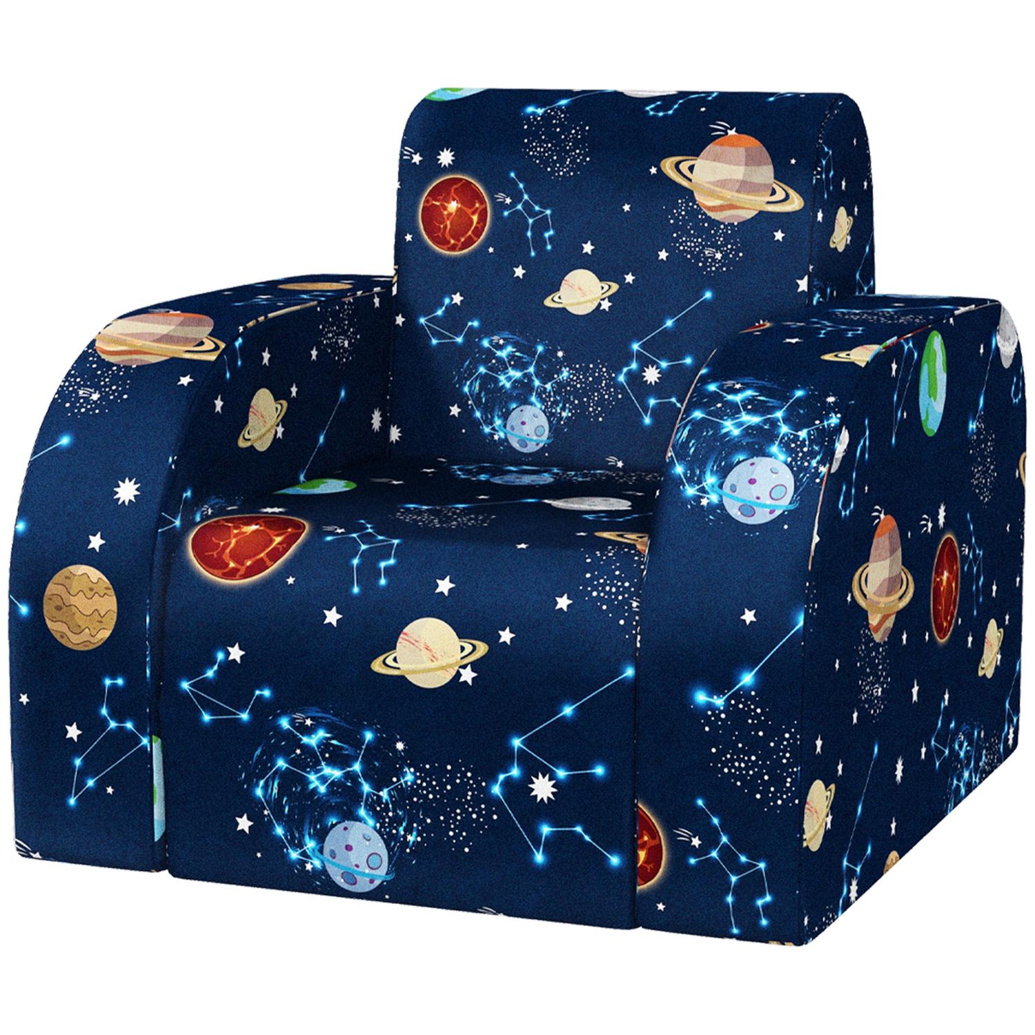 Dětské skládací rozkládací křeslo – planetární design