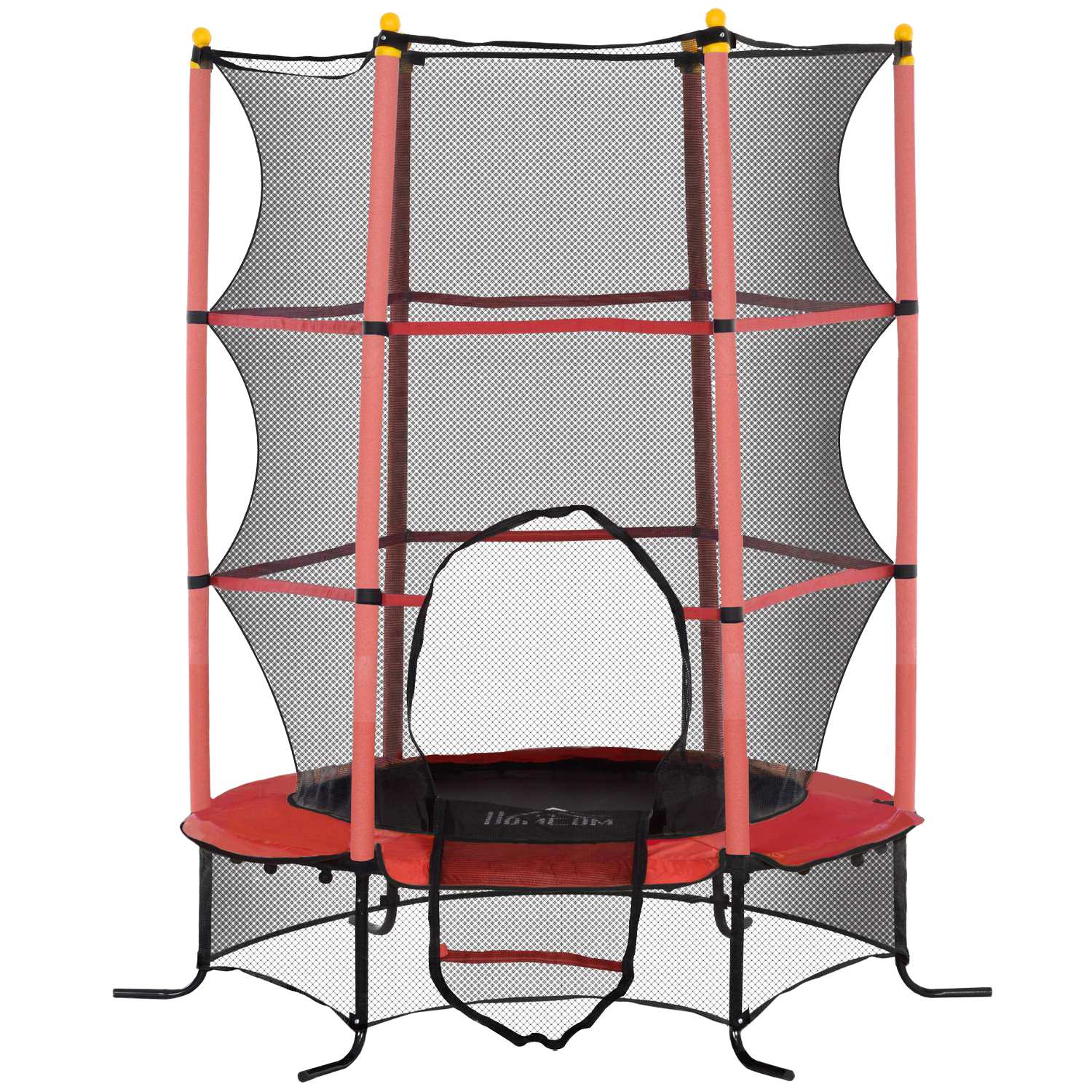 Barnstudsmatta med skyddsnät, 163 cm, röd