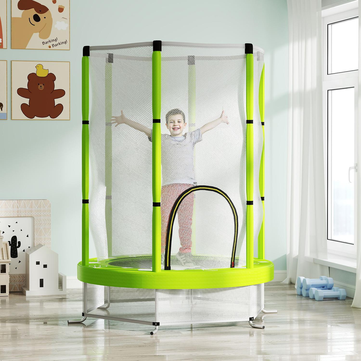Dětská trampolína 140 cm s ochrannou sítí, zelená