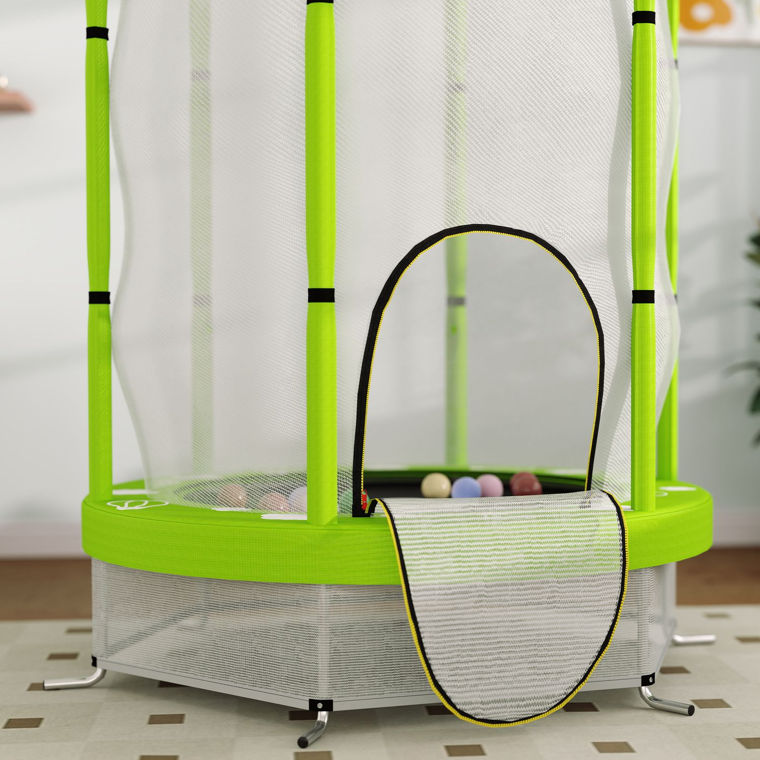 Dětská trampolína 140 cm s ochrannou sítí, zelená