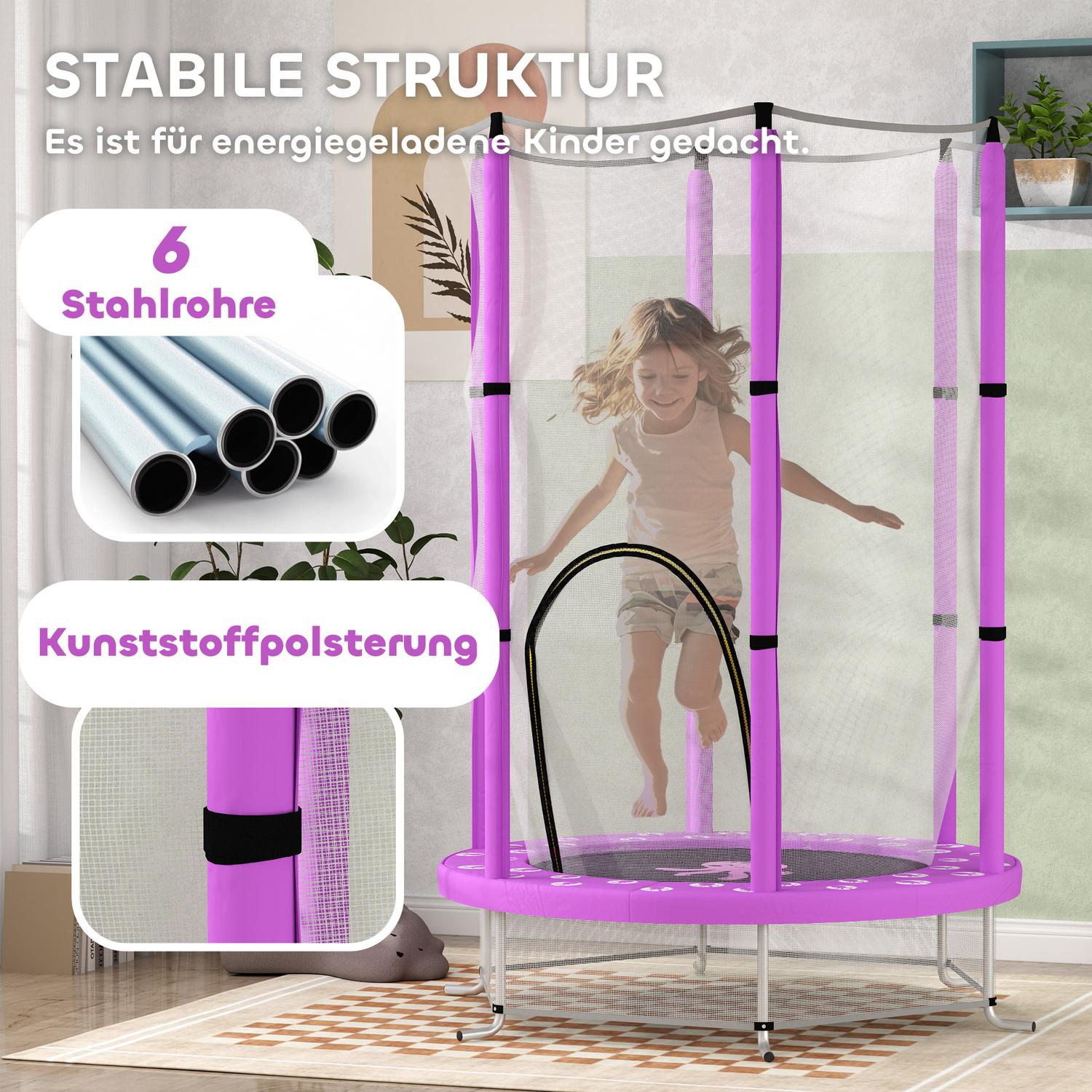 Dětská trampolína s ochrannou sítí, Ø140 cm