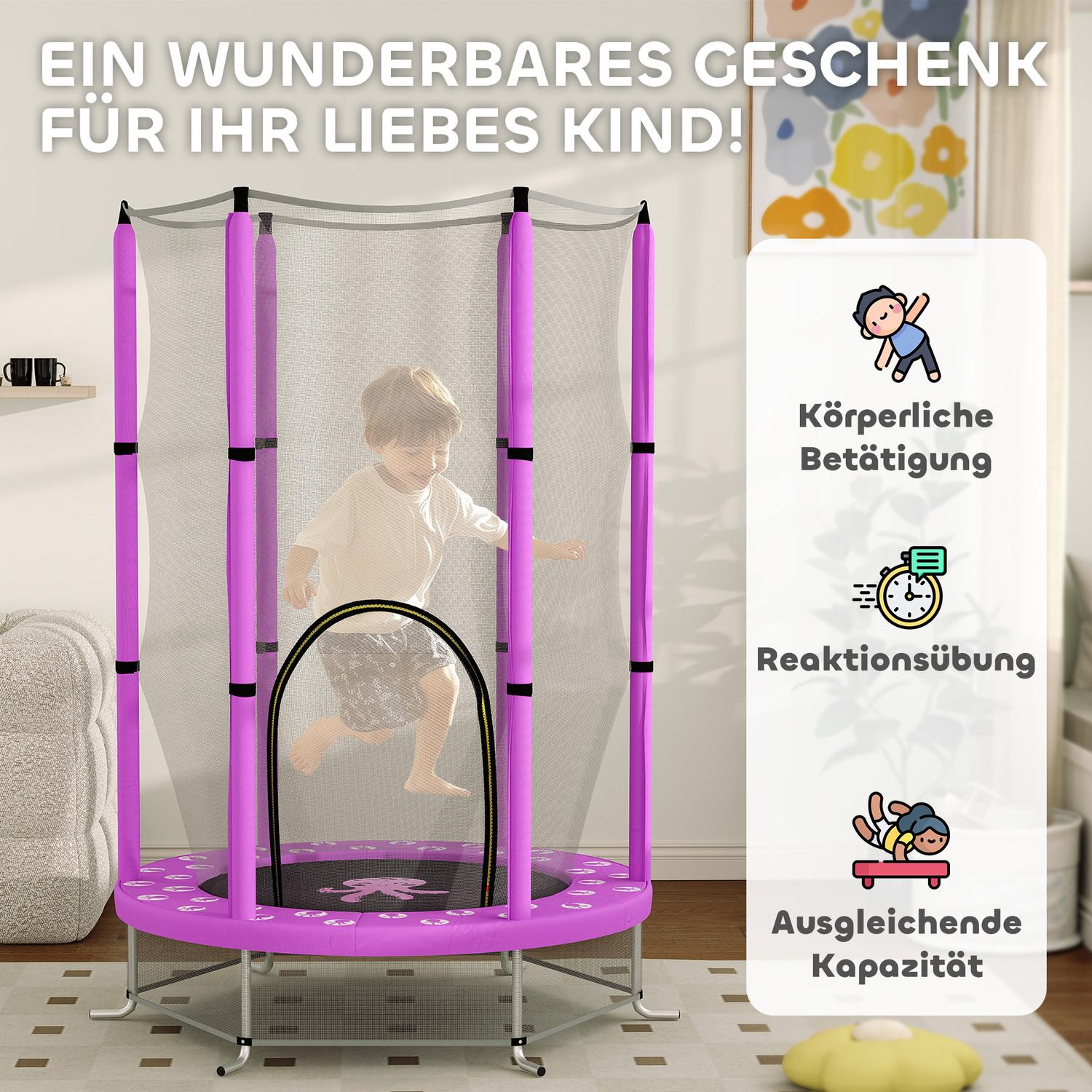 Dětská trampolína s ochrannou sítí, Ø140 cm