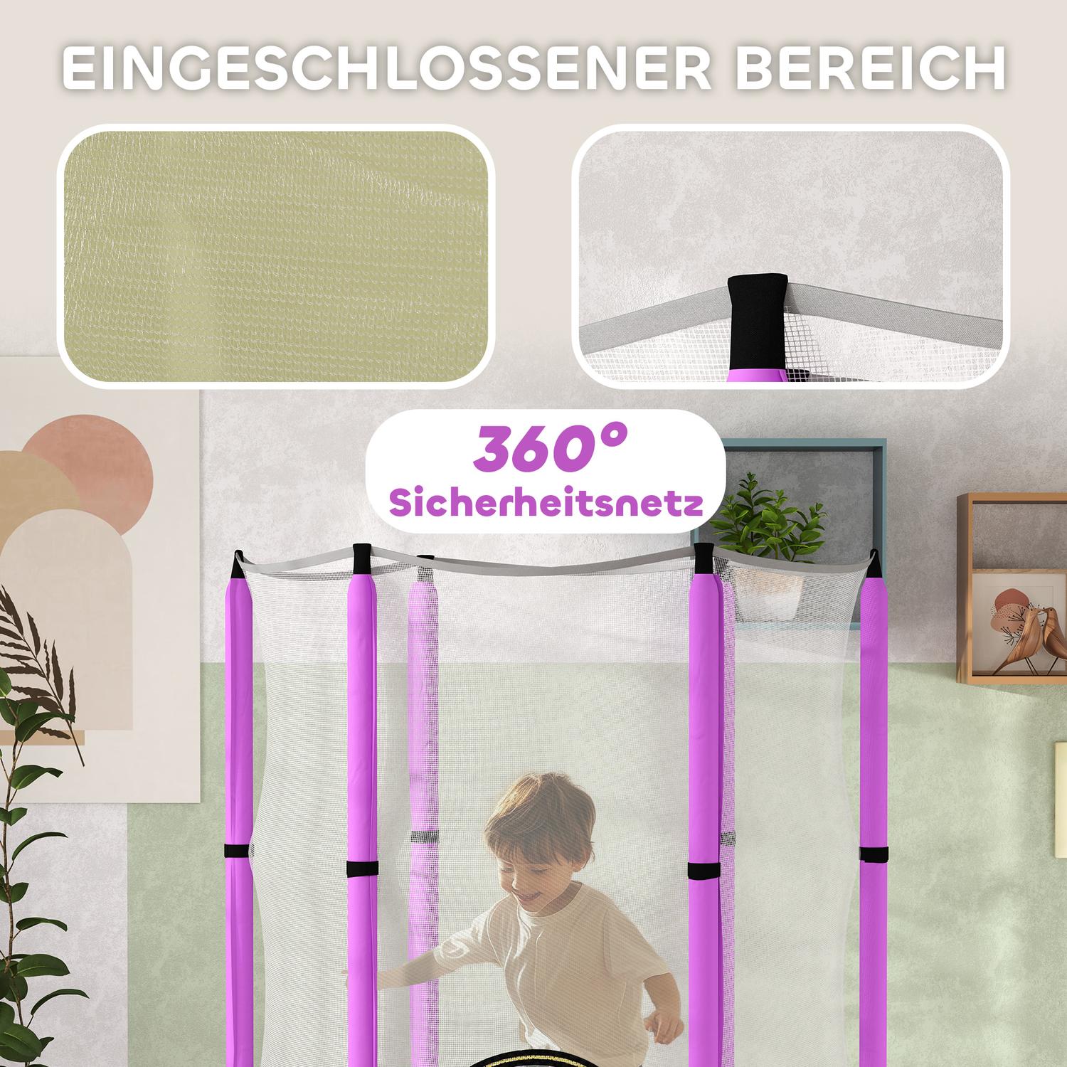 Dětská trampolína s ochrannou sítí, Ø140 cm