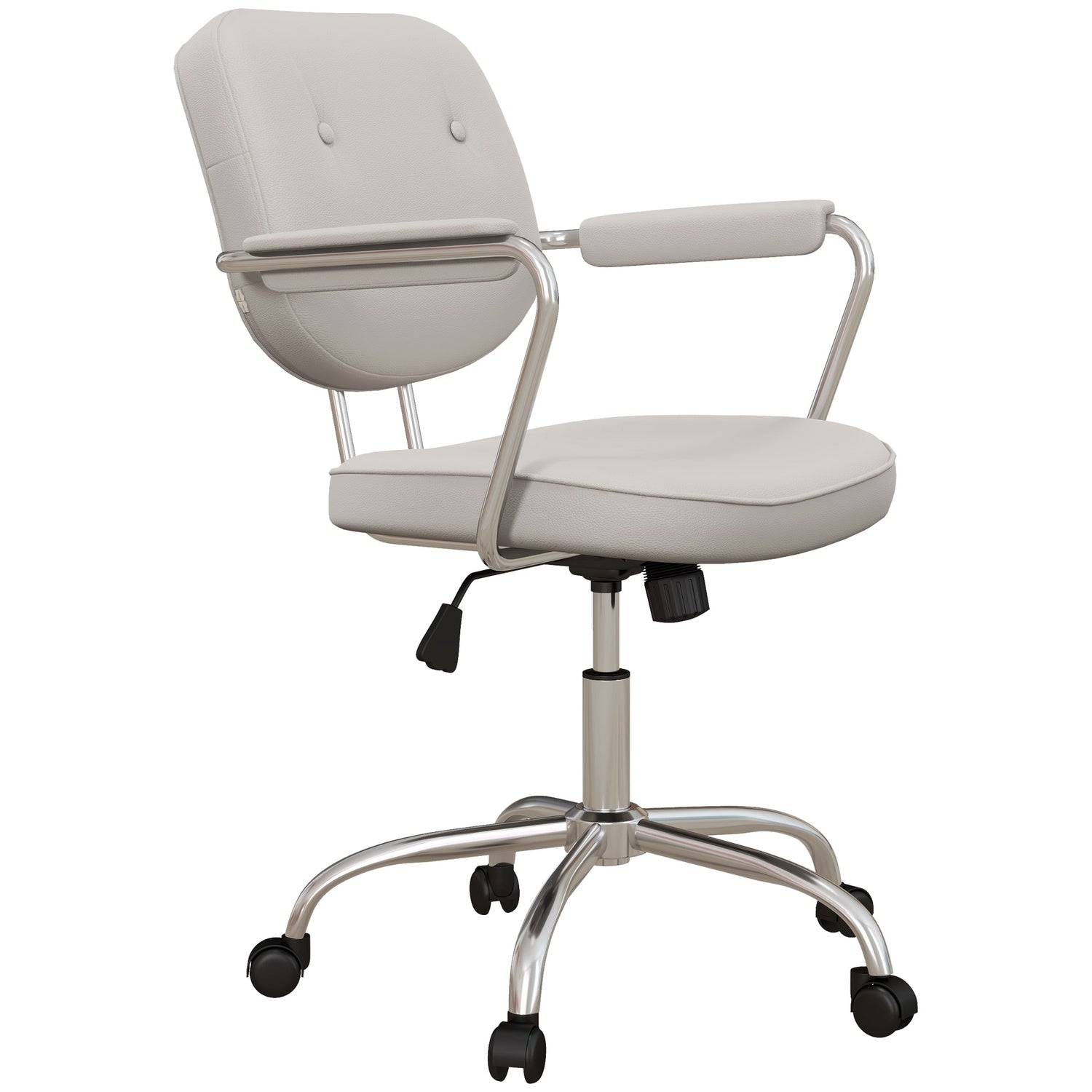 Béžová kancelářská židle, houpací, z umělé kůže, otočná, nosnost 120 kg