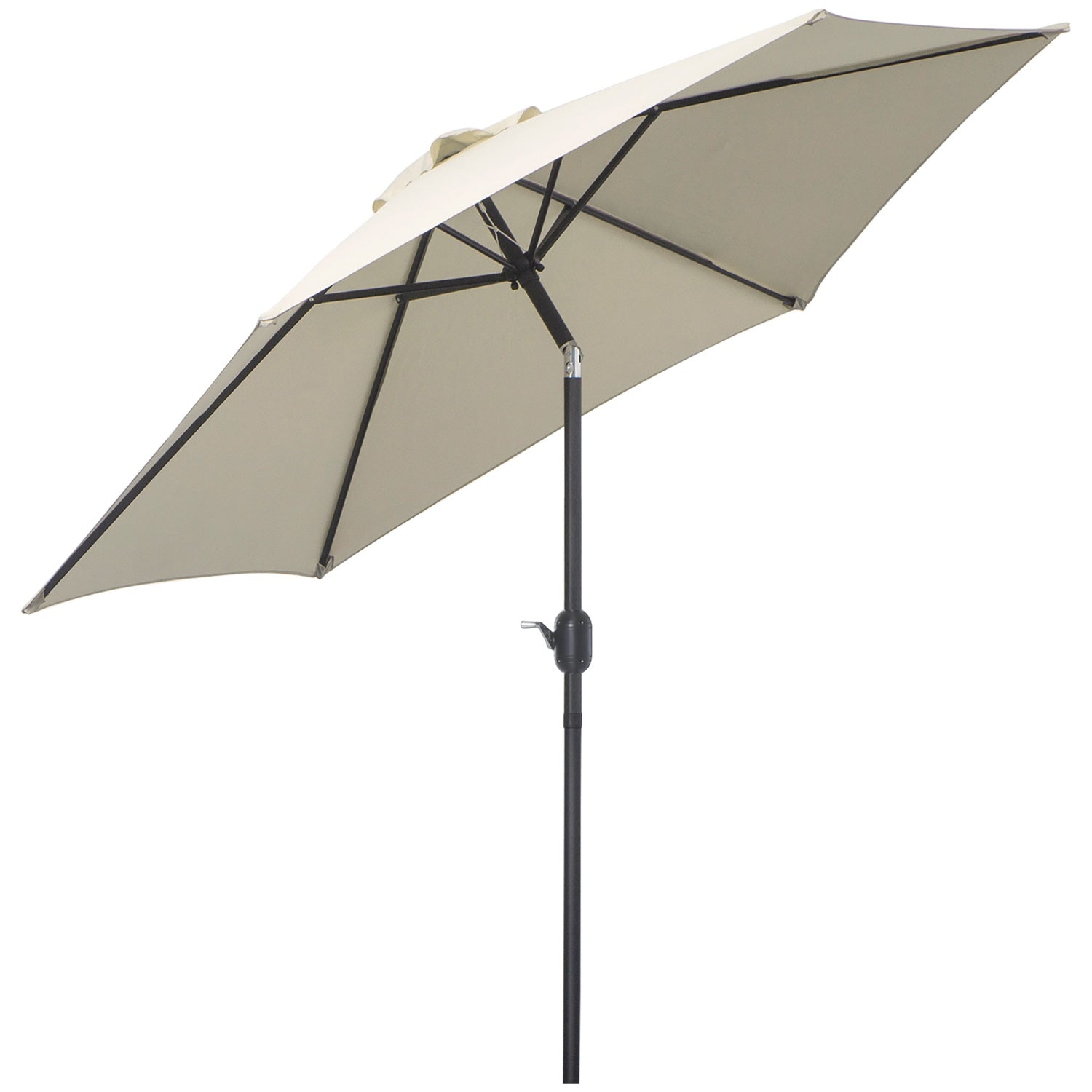 Beige trädgårdsparaply i aluminium – 2,7 m, handvev