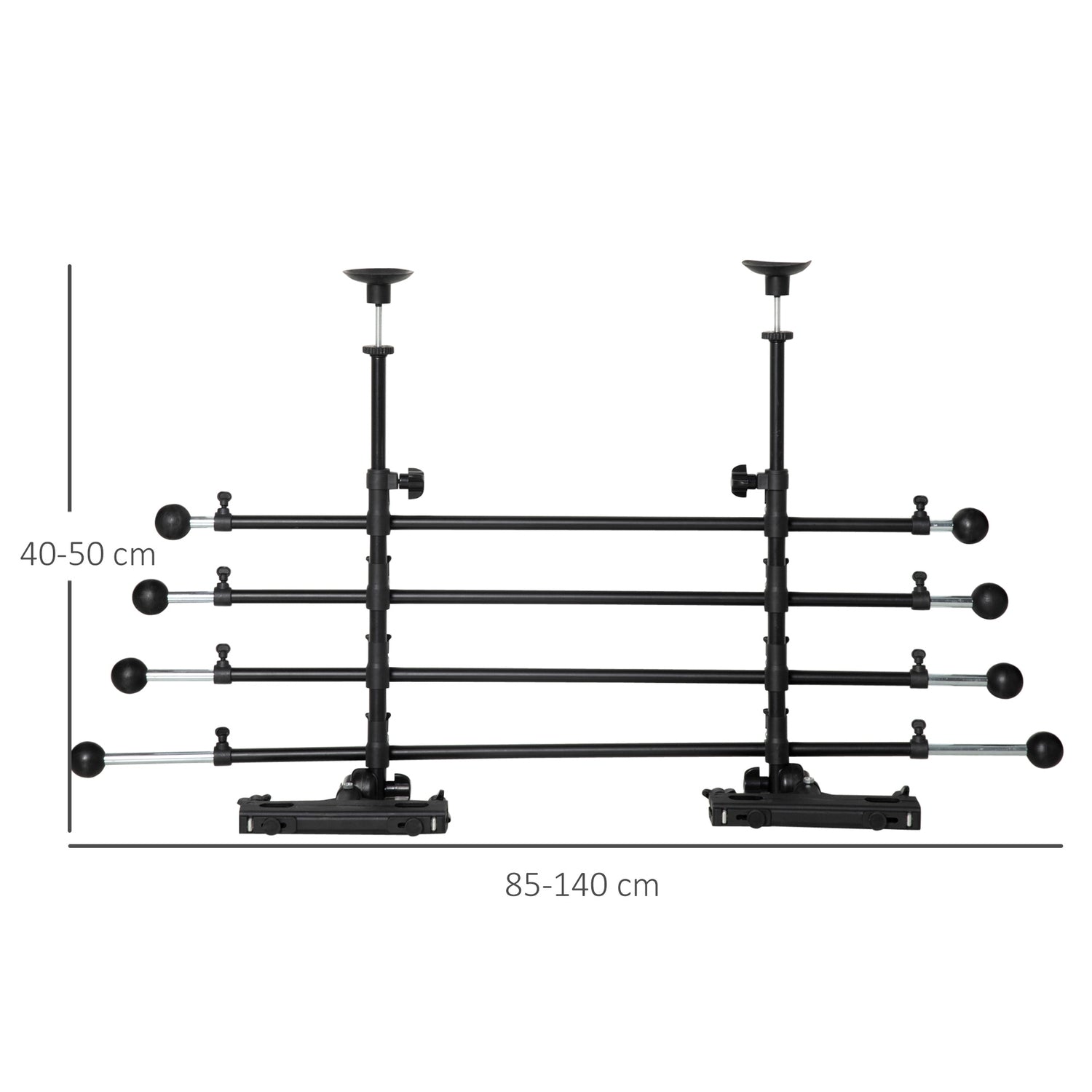Bilhundskydd, svart – justerbar, halkfri, 85-140x40-50 cm