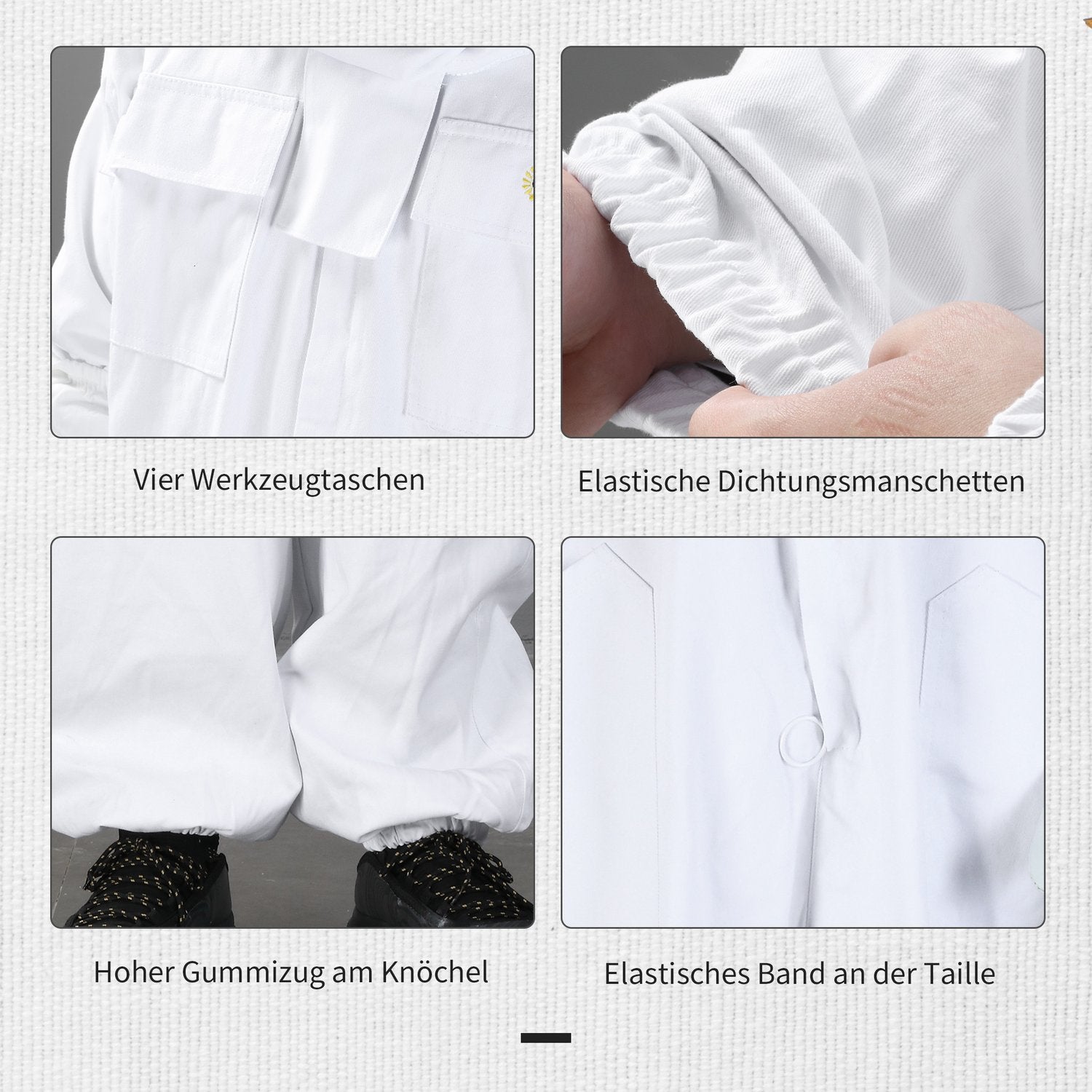 Biodlingsdräkt i bomull med slöja och handskar, unisex, XXXL