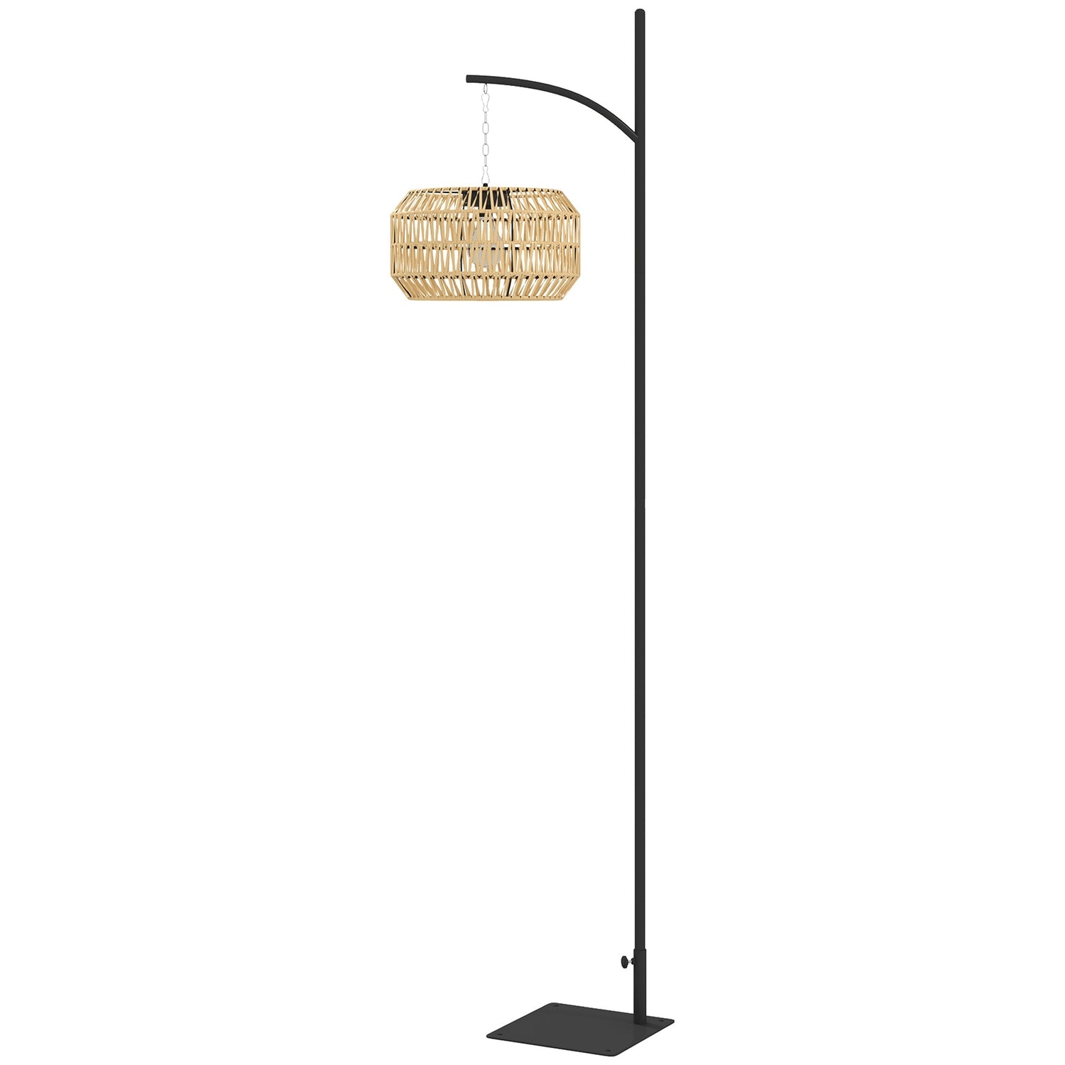 Boho ratanová solární stojací lampa, voděodolná IP44
