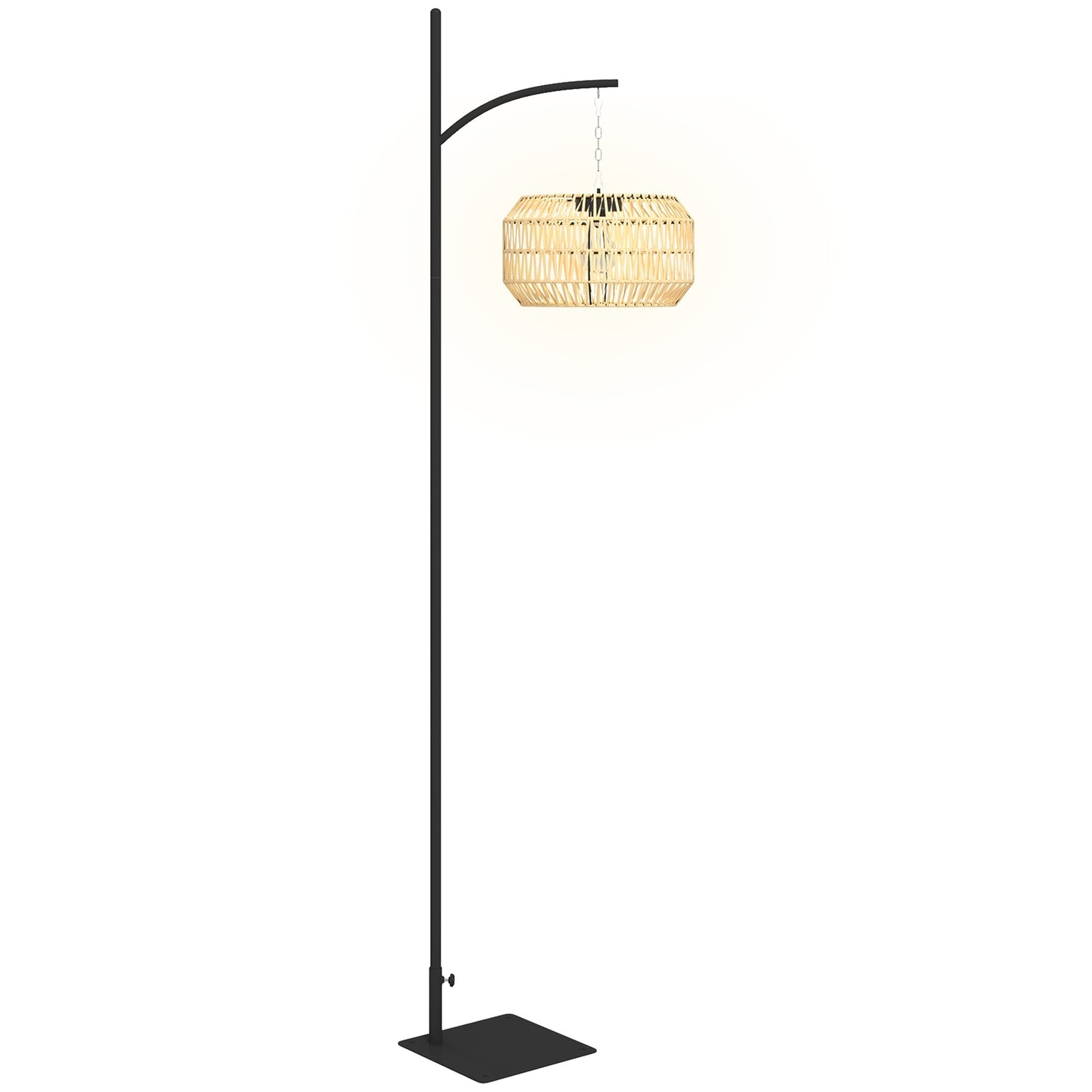 Boho ratanová solární stojací lampa, voděodolná IP44