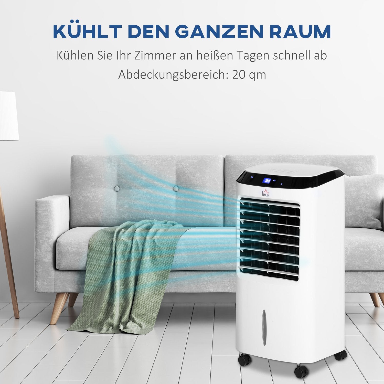 Bärbar luftkonditionering med luftfuktare och fjärrkontroll, 600W