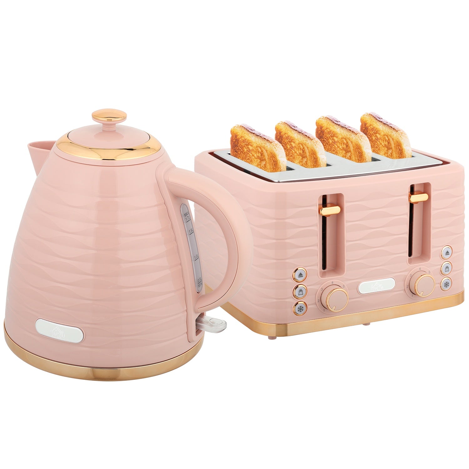 Brödrost- och vattenkokareset, 7 bryningsnivåer, rosa