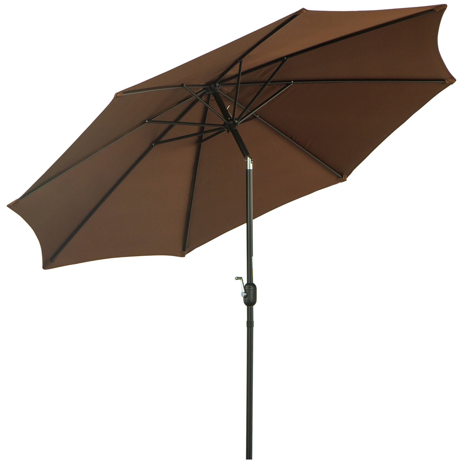 Brown Market Parasoll Med Vev, Ø2,95m, Slitstark Polyester