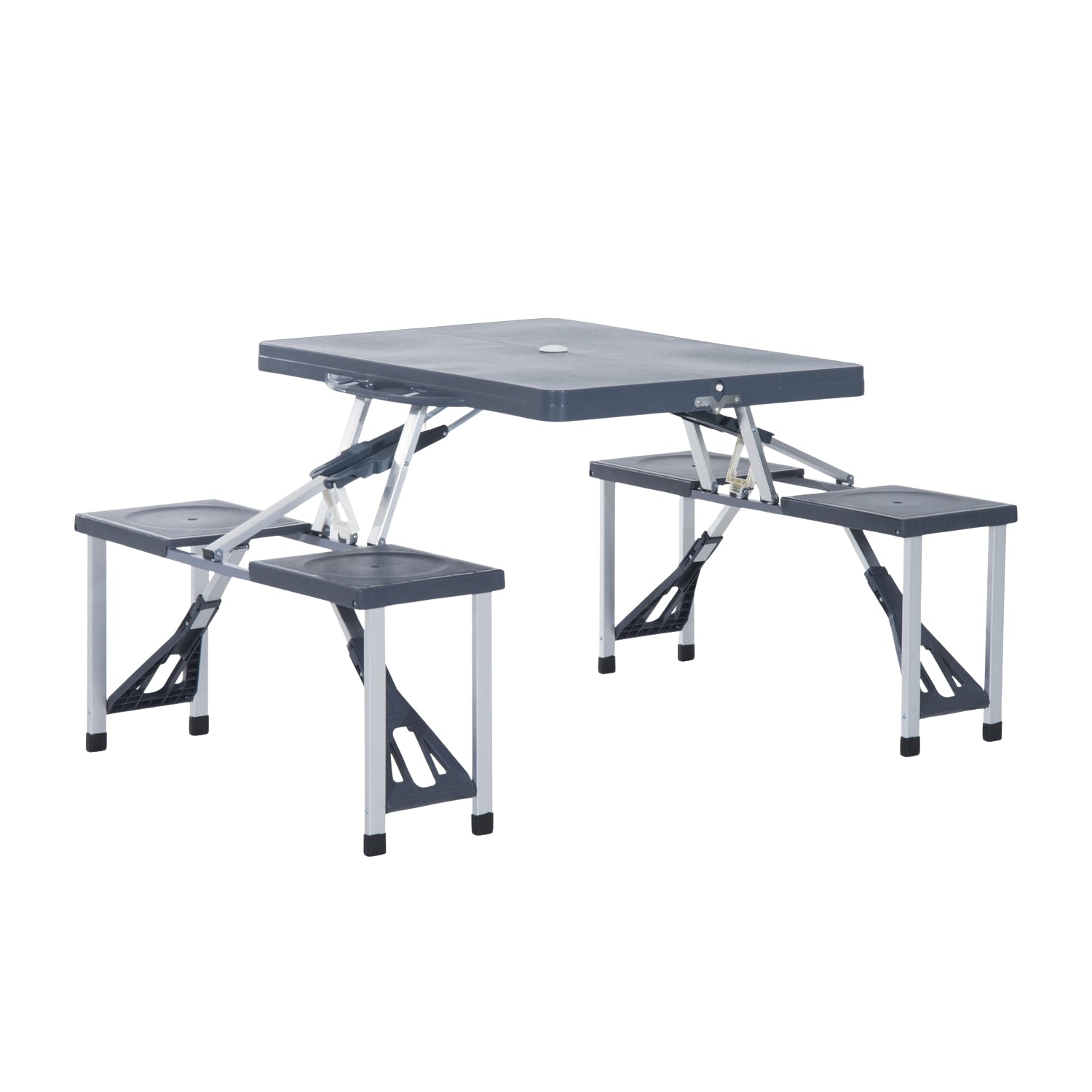 Campingbordsset i aluminium med 4 hopfällbara säten