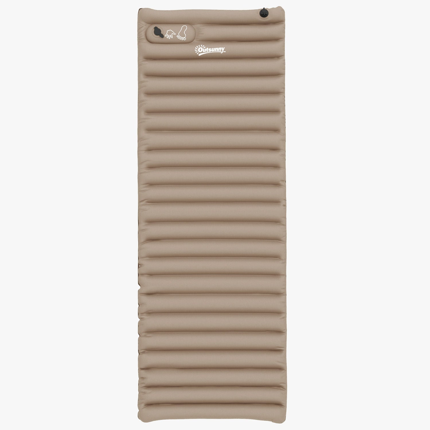Campingluftmadrass Med Fotpump, Vattenavvisande, Khaki