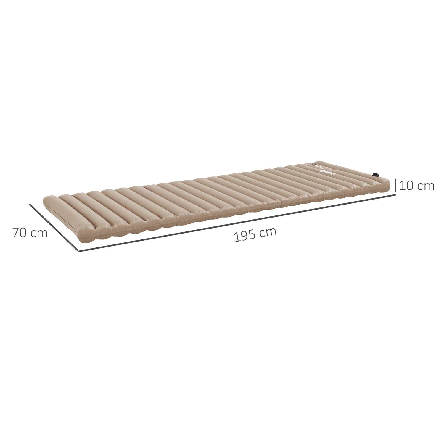Campingluftmadrass Med Fotpump, Vattenavvisande, Khaki