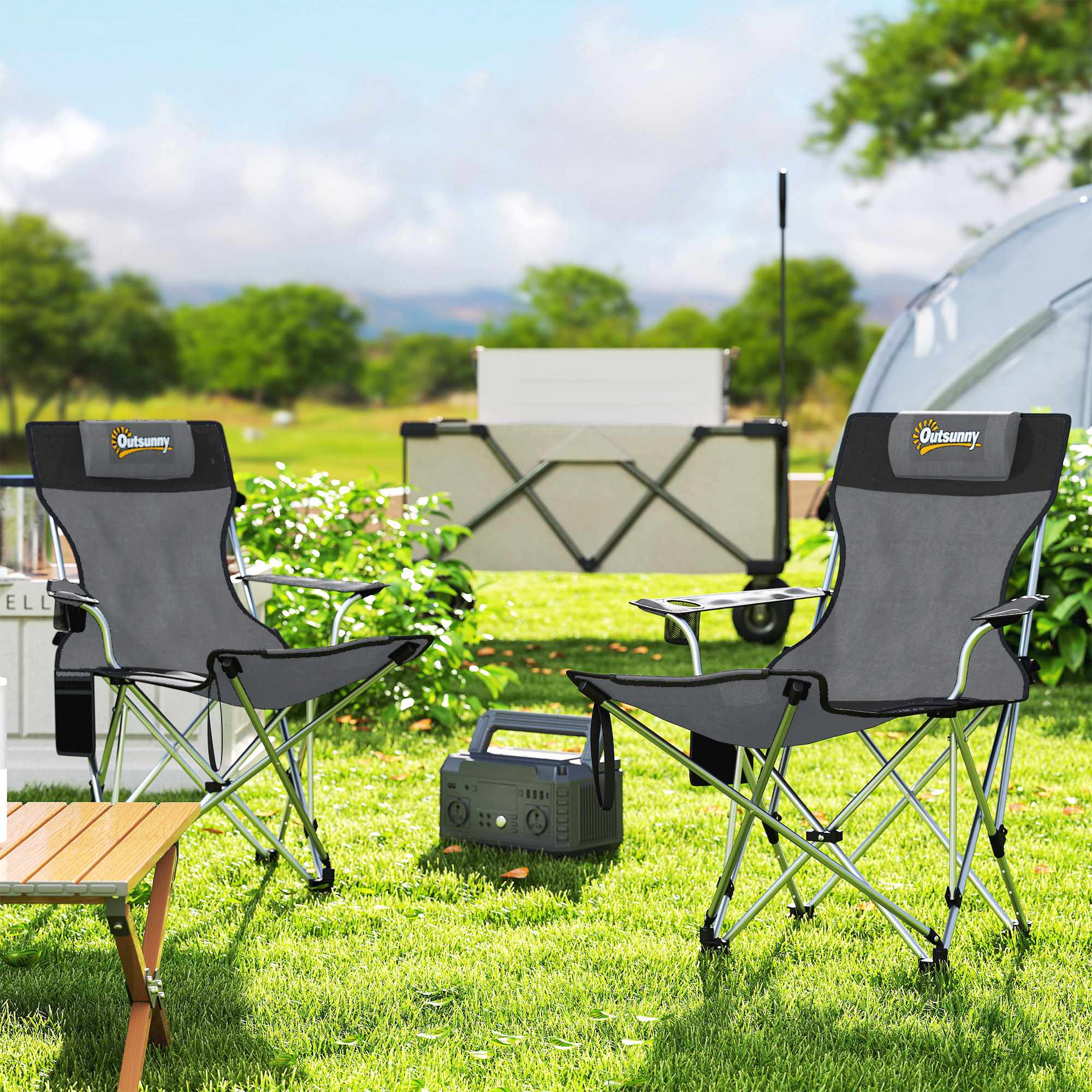 Campingstuhl mit Abnehmbarem Fußteil, 600D Oxford-Stoff