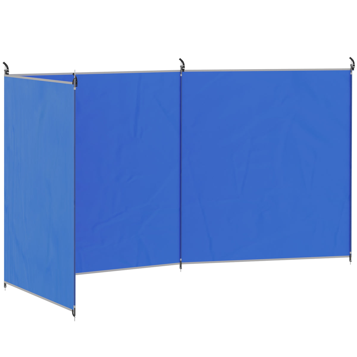Kempingová zástěna proti větru 540x150 cm s ocelovými tyčemi a taškou