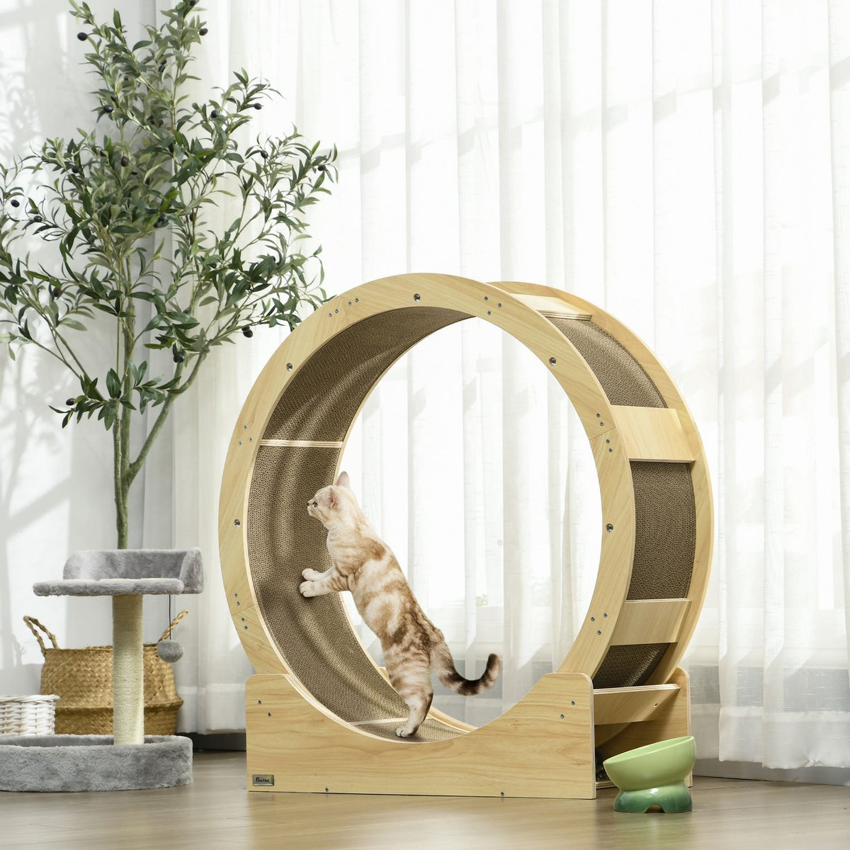 Kočičí balanční kolo 91 cm s brzdou a škrábací deskou