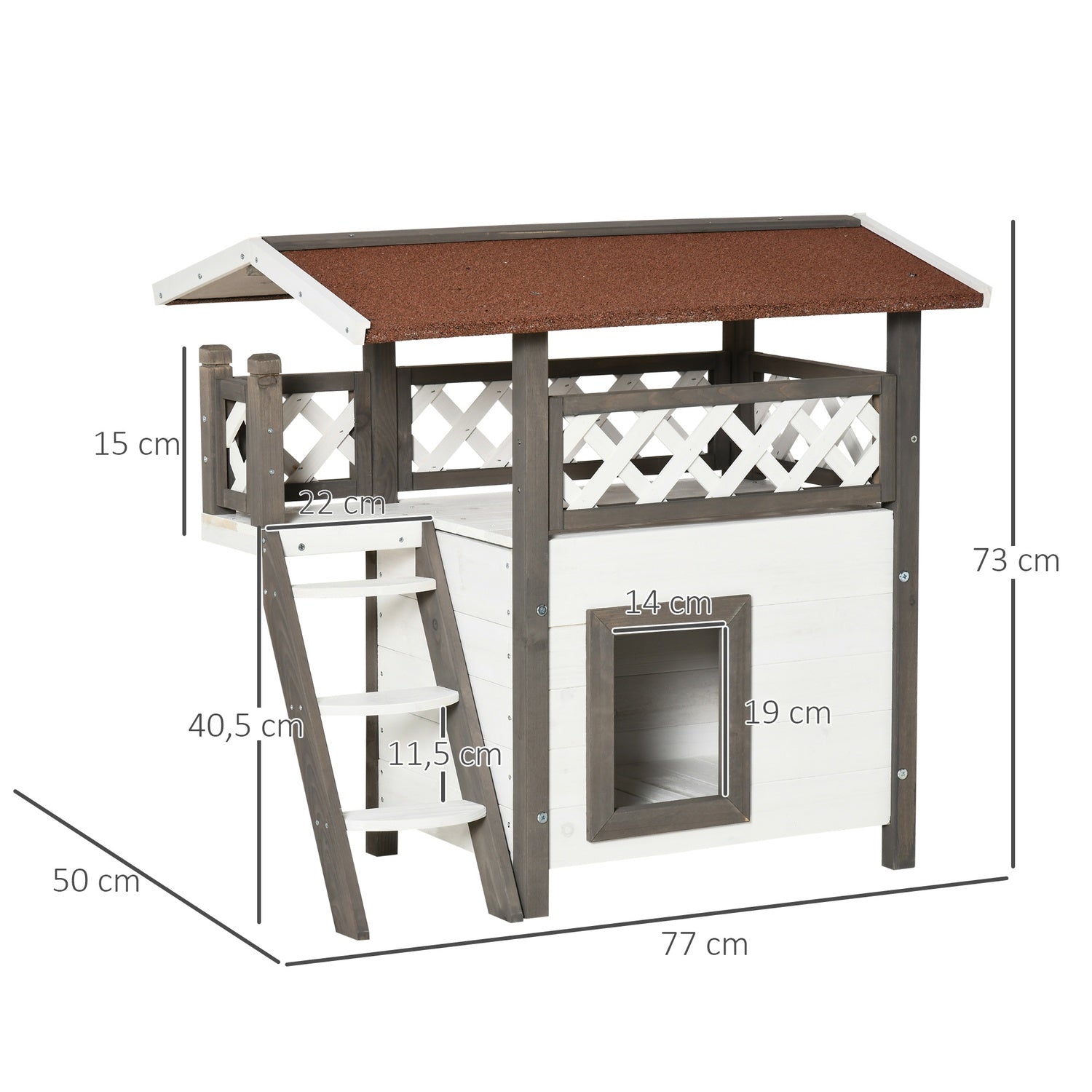 Cat House – Gran Wood, isolerat, inomhus och utomhusbruk