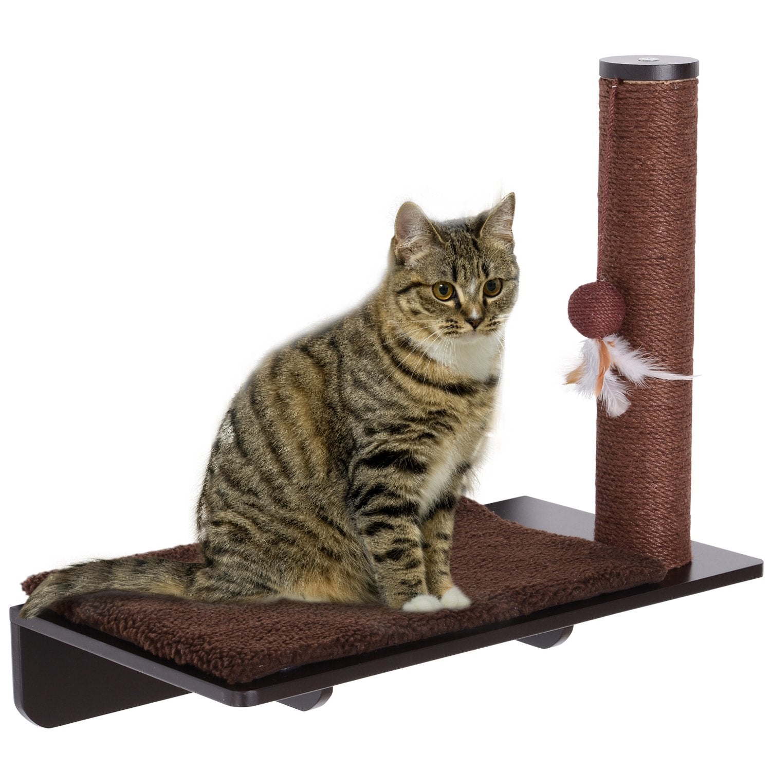 Cat Lounger med skrapstolpe och plyschkudde, 55x30x50cm