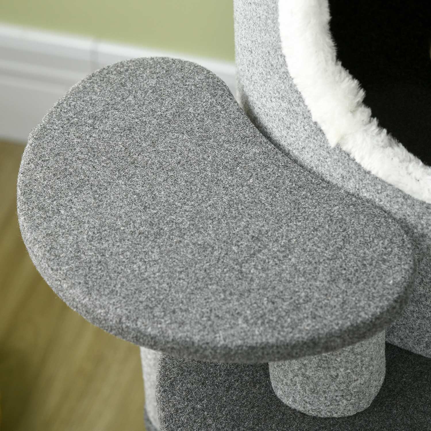 Cat Scratching Barrel med Säng & Plattformar, 99 cm, Grå
