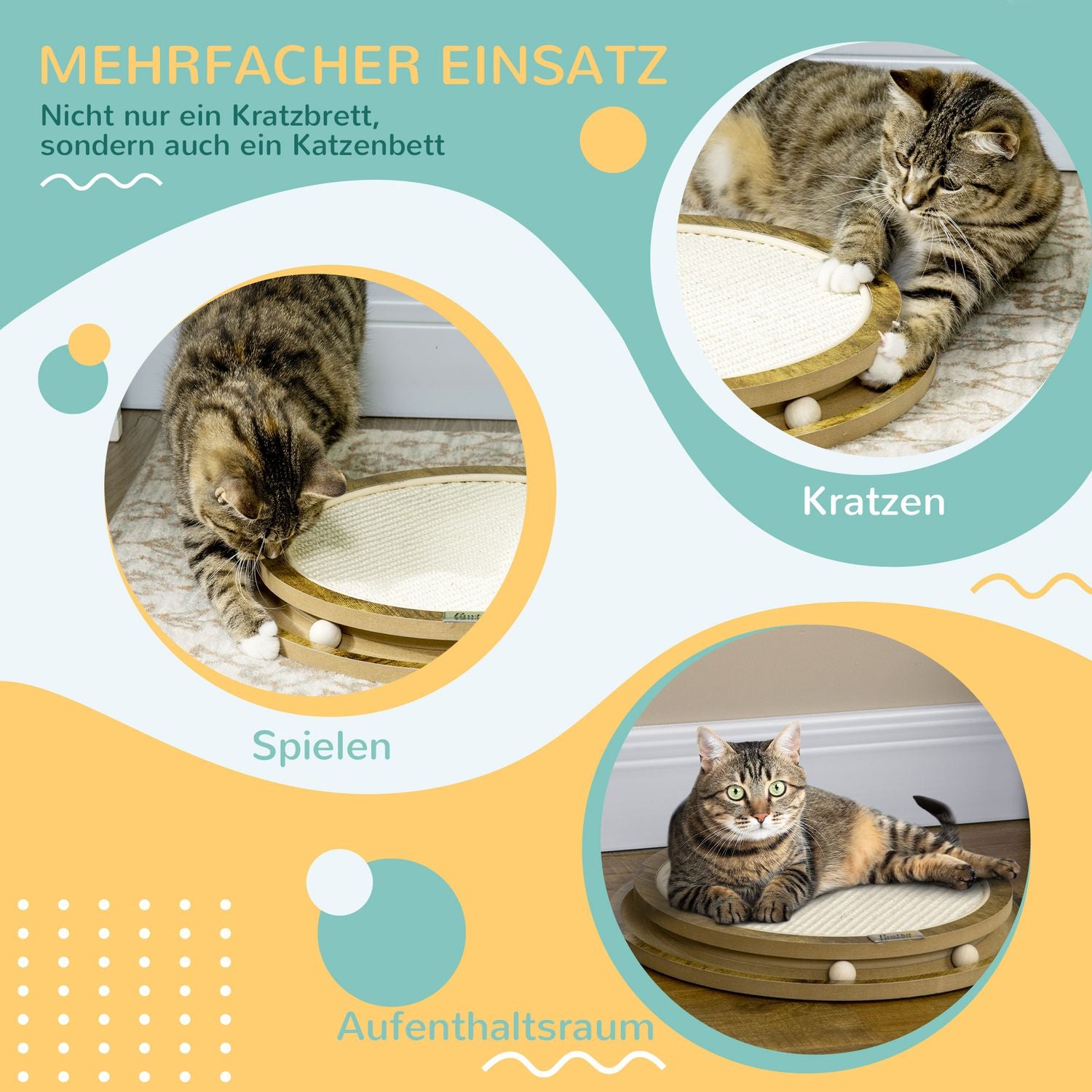 Cat Scratching Board med dubbelskiktsdesign och spelboll