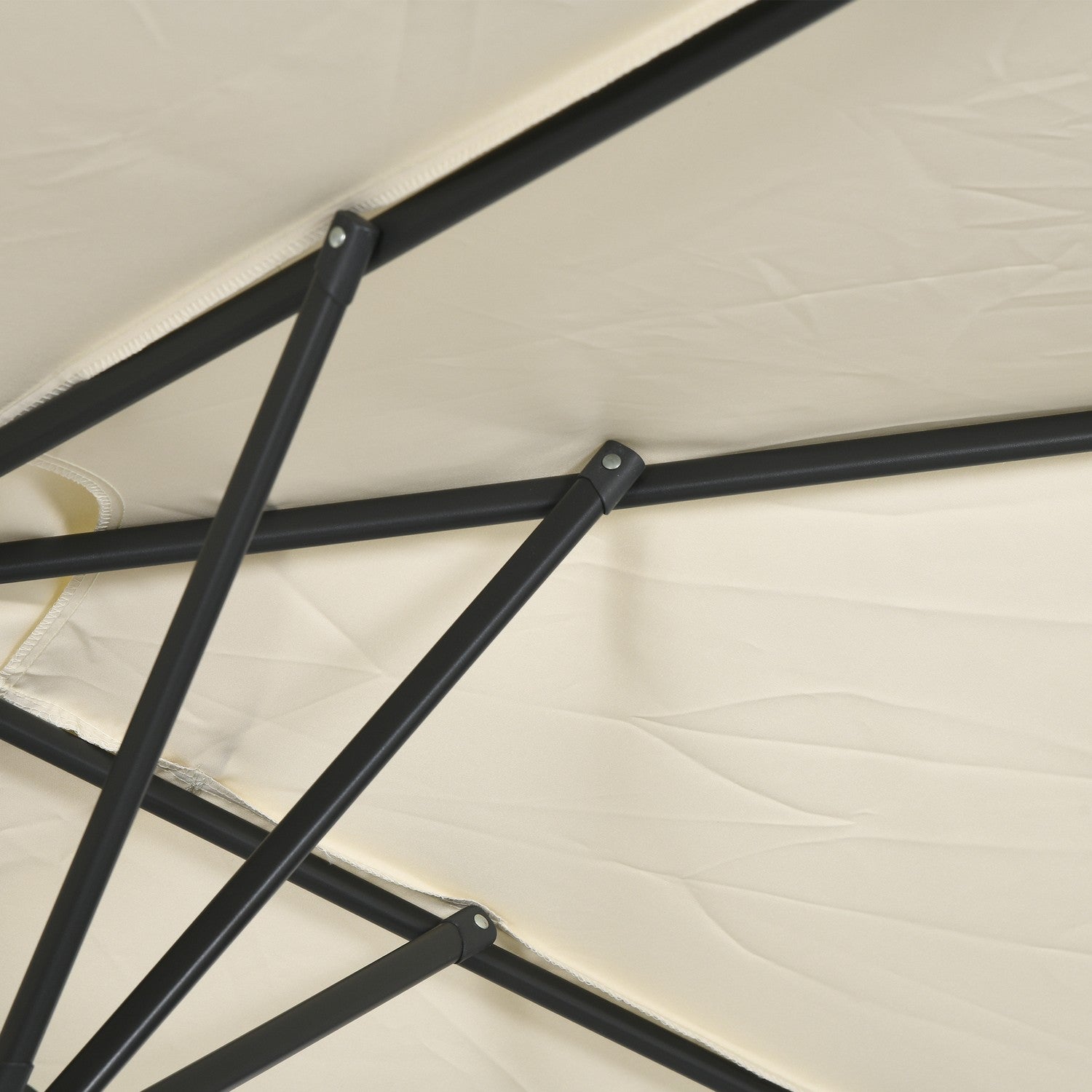 Cream utomhusdubbelparasoll – Justerbar lutning, 150x295cm