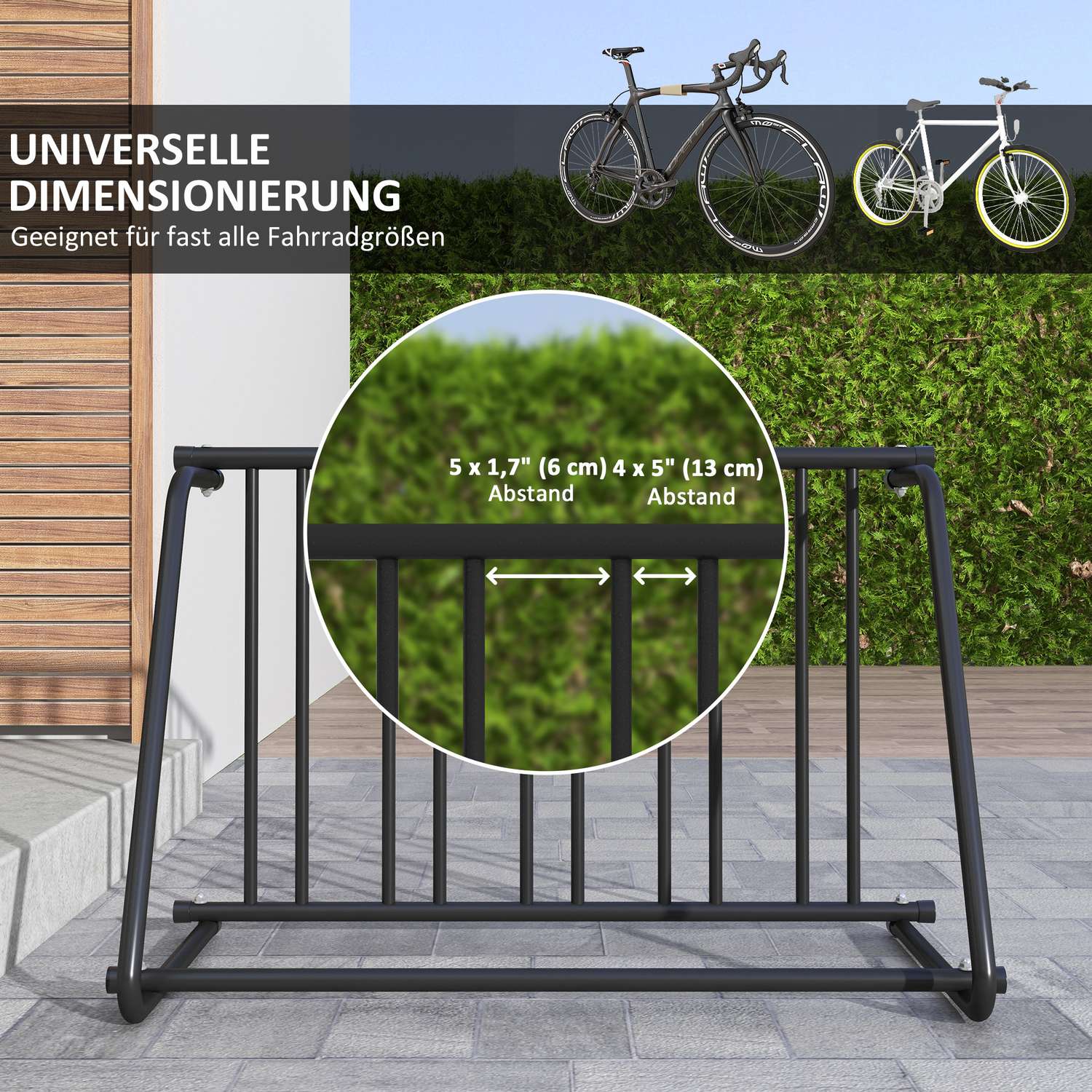 Cykelställ, väderbeständigt stål, rymmer upp till 3 cyklar