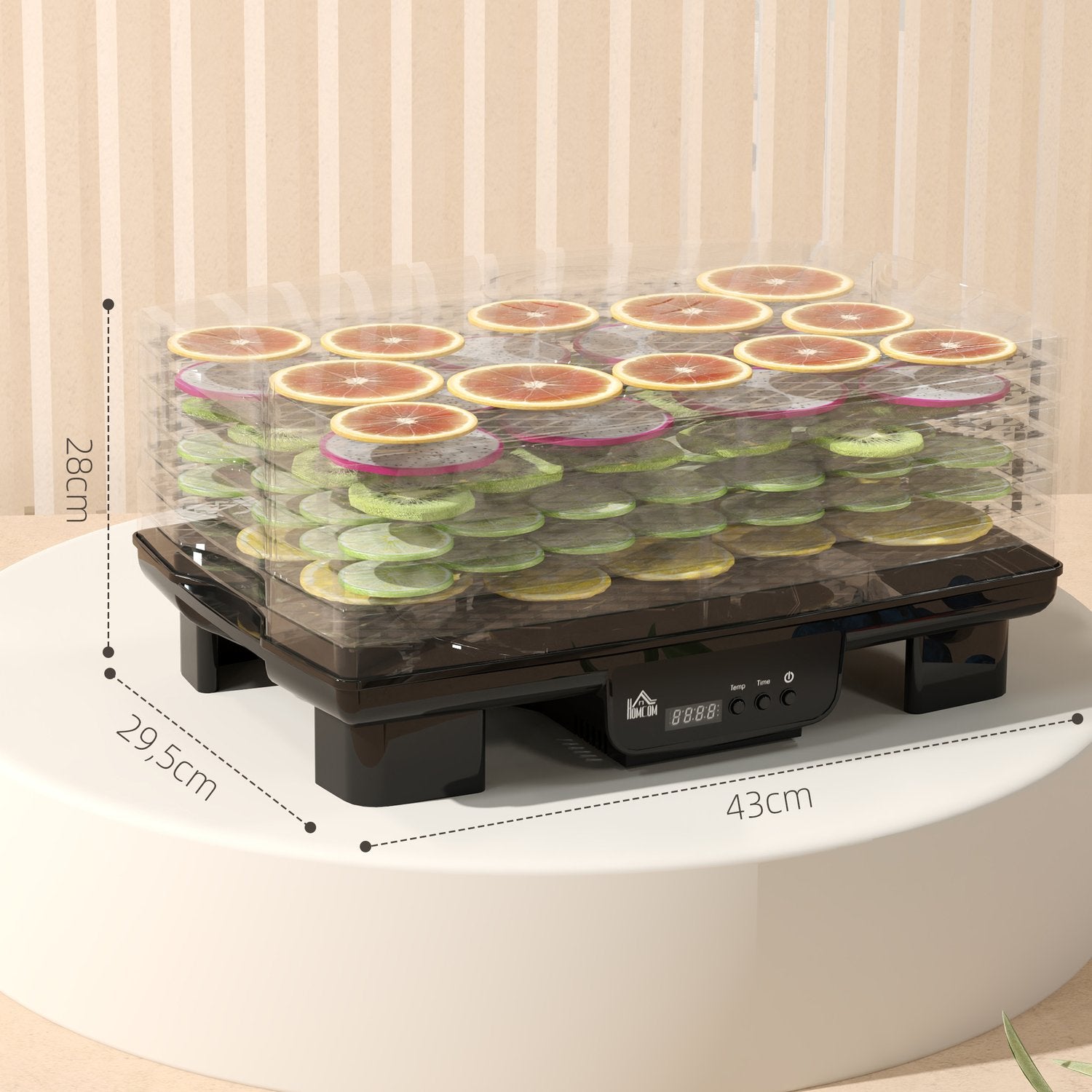 Sušička potravin, 550W, nastavitelný stojan se 6 přihrádkami, časovač 40-70°C
