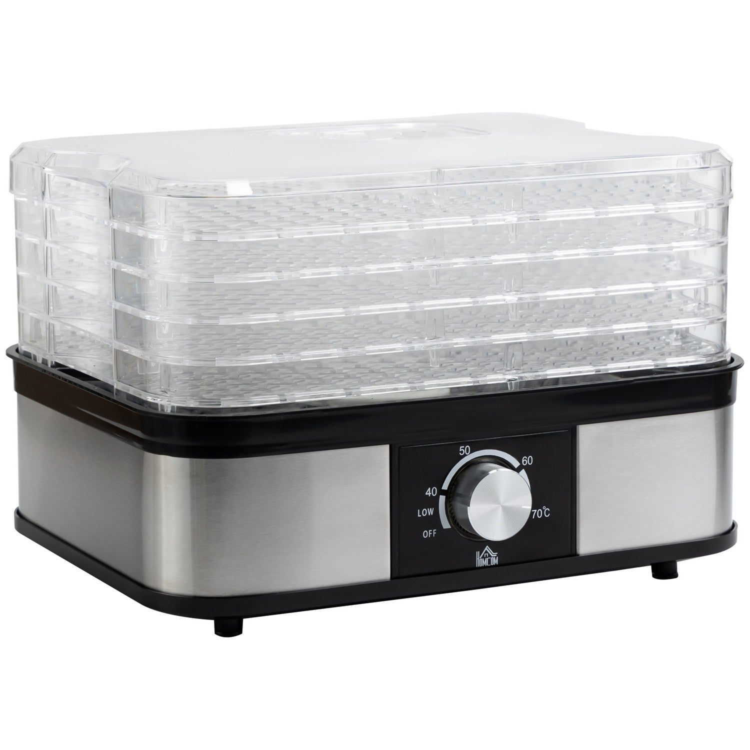 Dehydrator med timer & temperaturkontroll, 5 nivåer, rostfritt stål