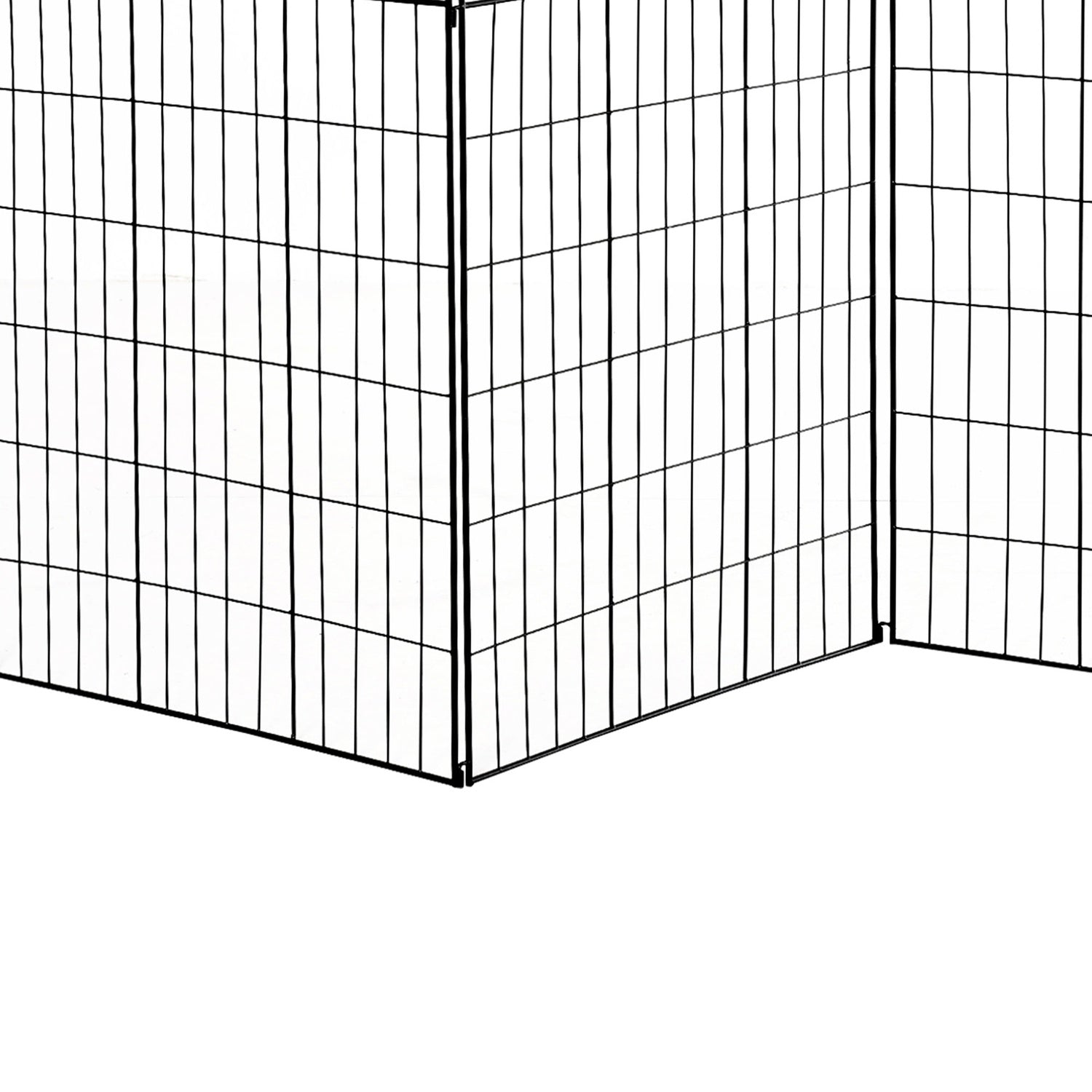 Dekorativní černý kovový zahradní plot, sada 4 panelů, 365x112 cm