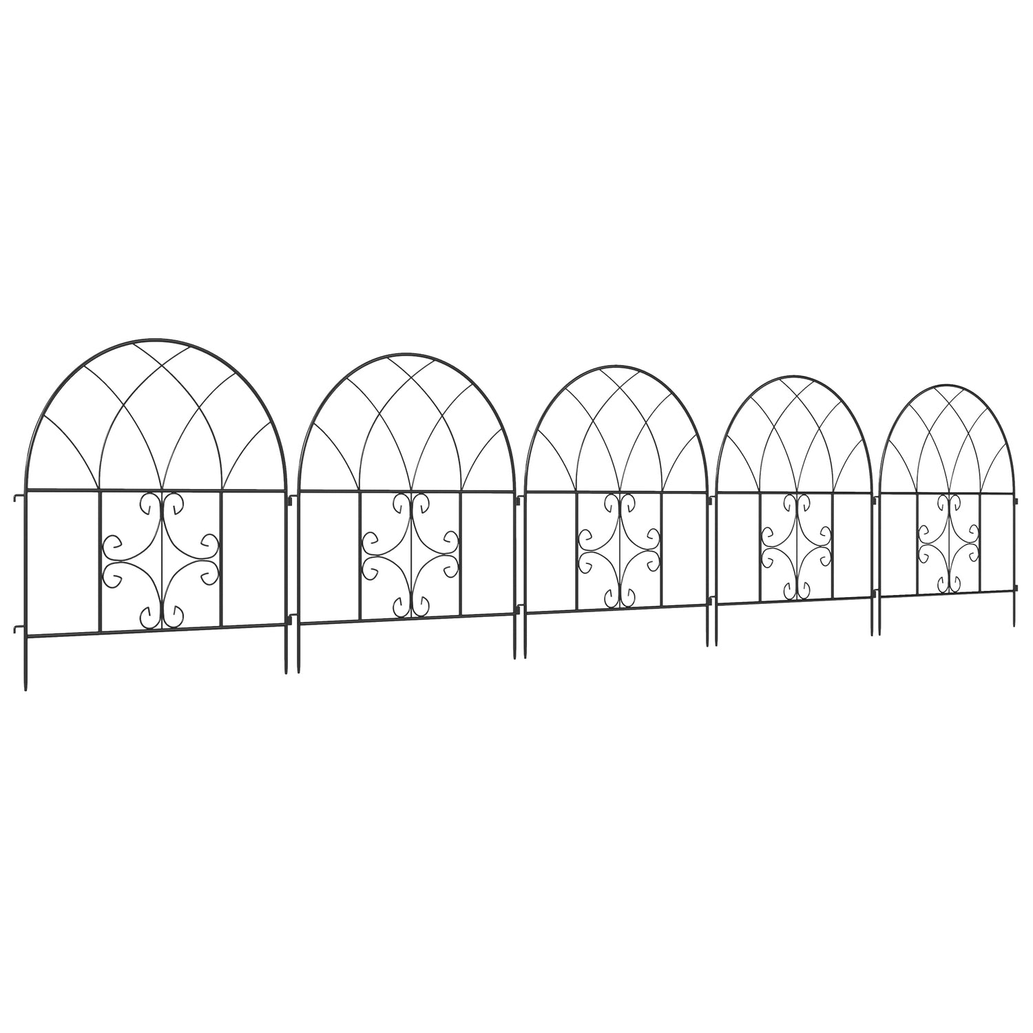 Dekorativní ocelový zahradní plot, 300x70 cm, černá síť