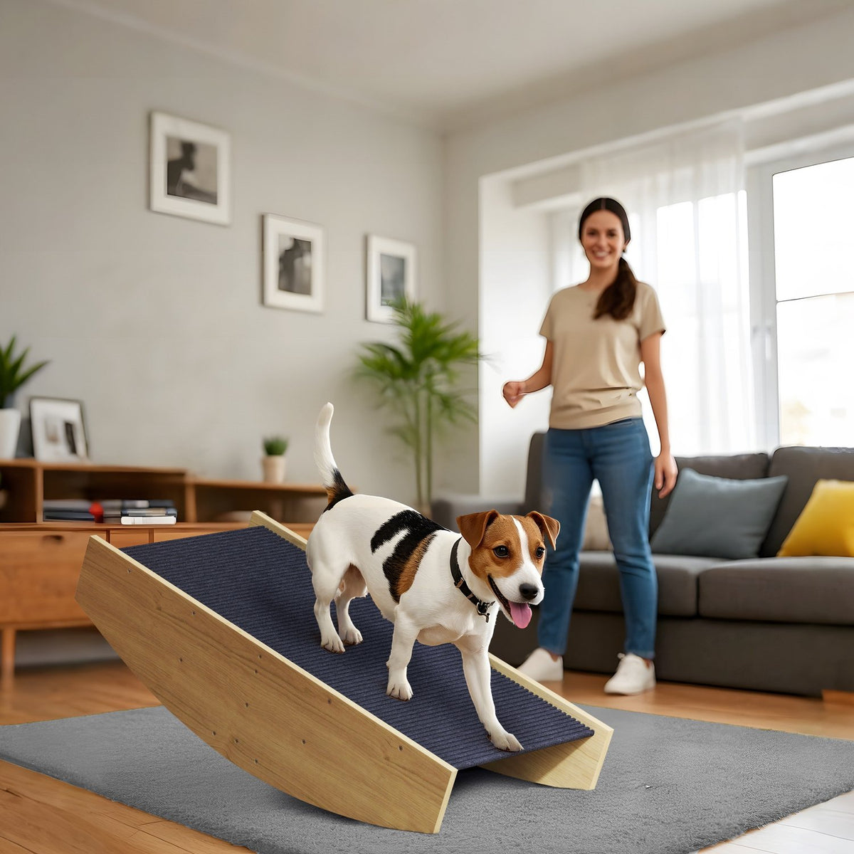 Dřevěná balanční rampa Dog Agility Rocker pro psy do 15 kg