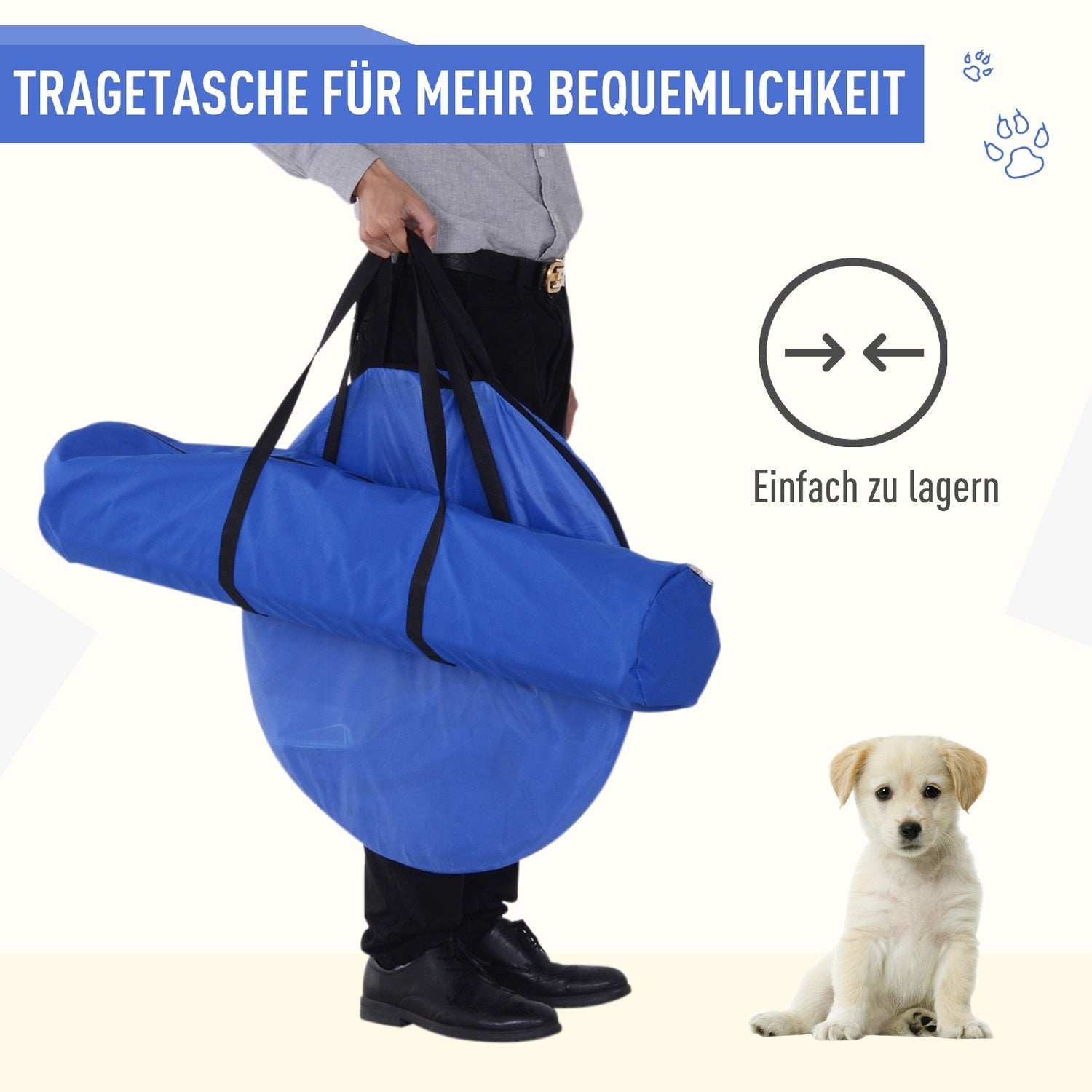 Dog Agility Set med tunnel, bärbart träningspaket